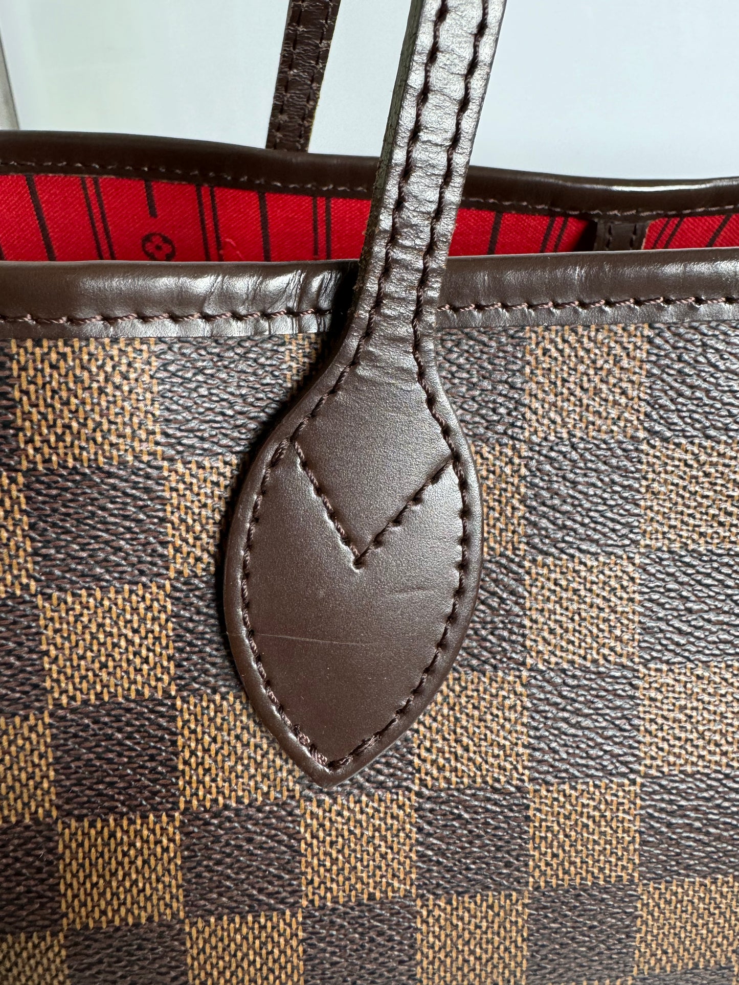 Preowned Louis Vuitton Neverful MM Size Damier Ebene