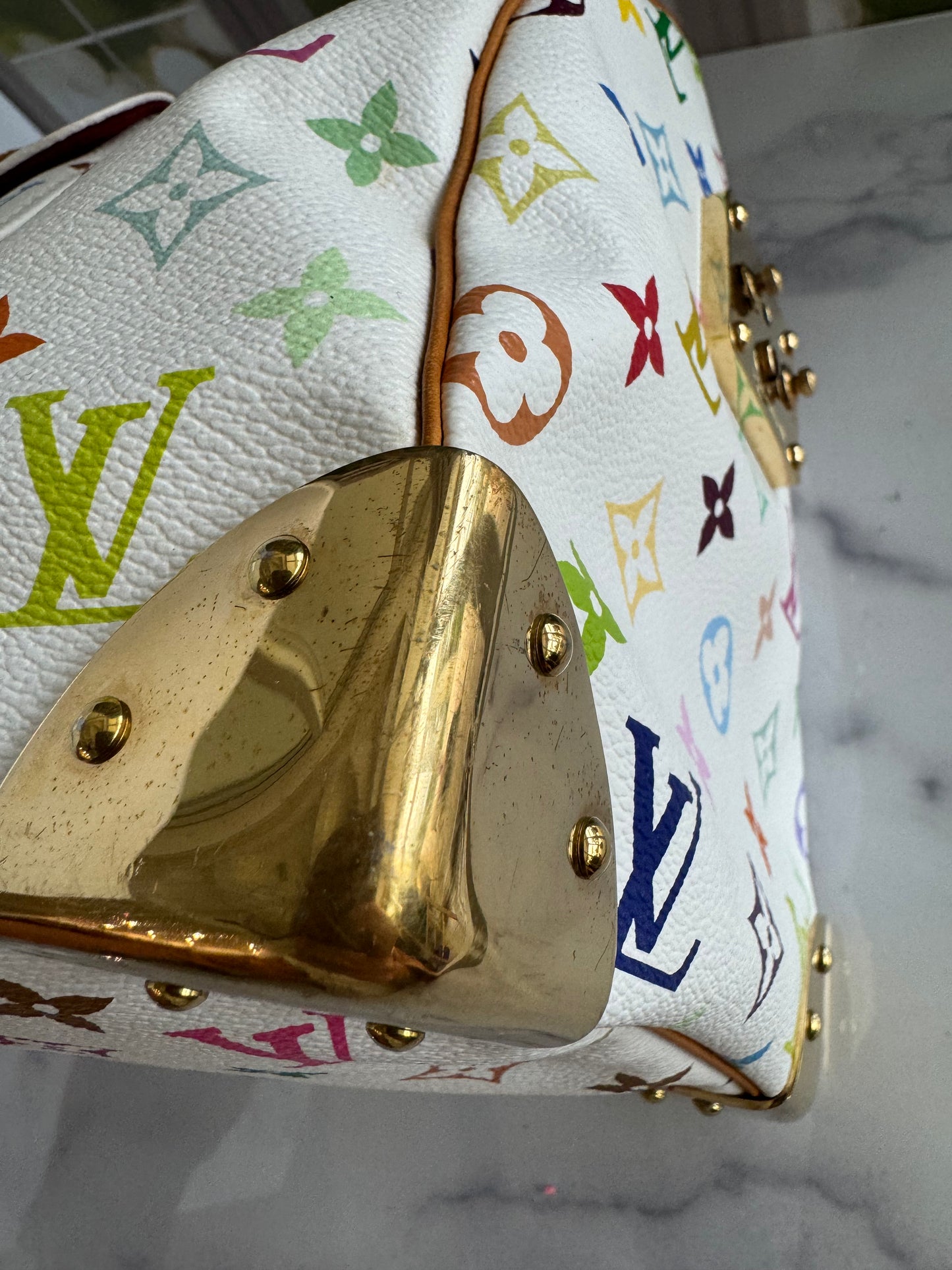 Pre-Owned Louis Vuitton Multicolor Speedy White