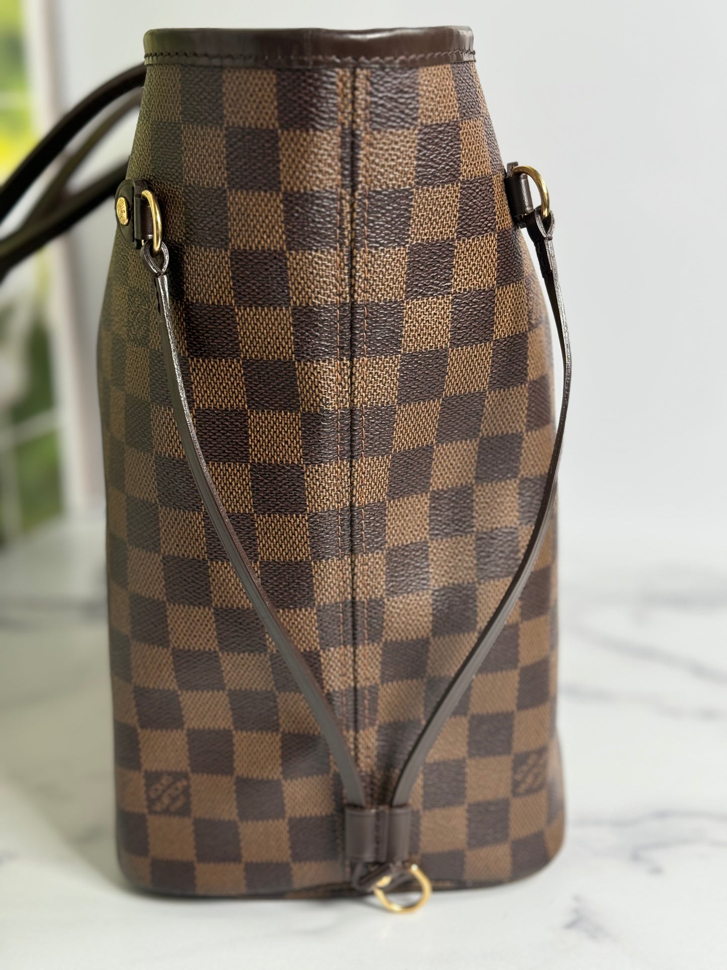 Preowned Louis Vuitton Neverful MM Size Damier Ebene