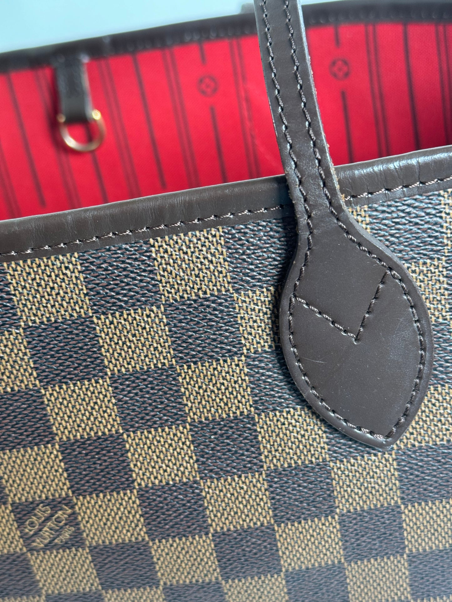 Preowned Louis Vuitton Neverful MM Size Damier Ebene