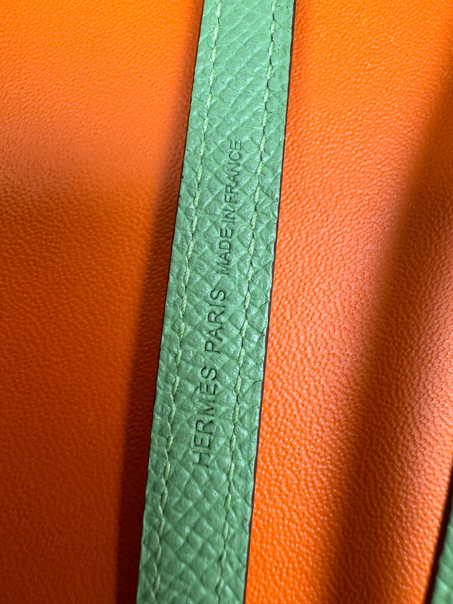 Preowned Hermes Kelly To Go Vert Criquet