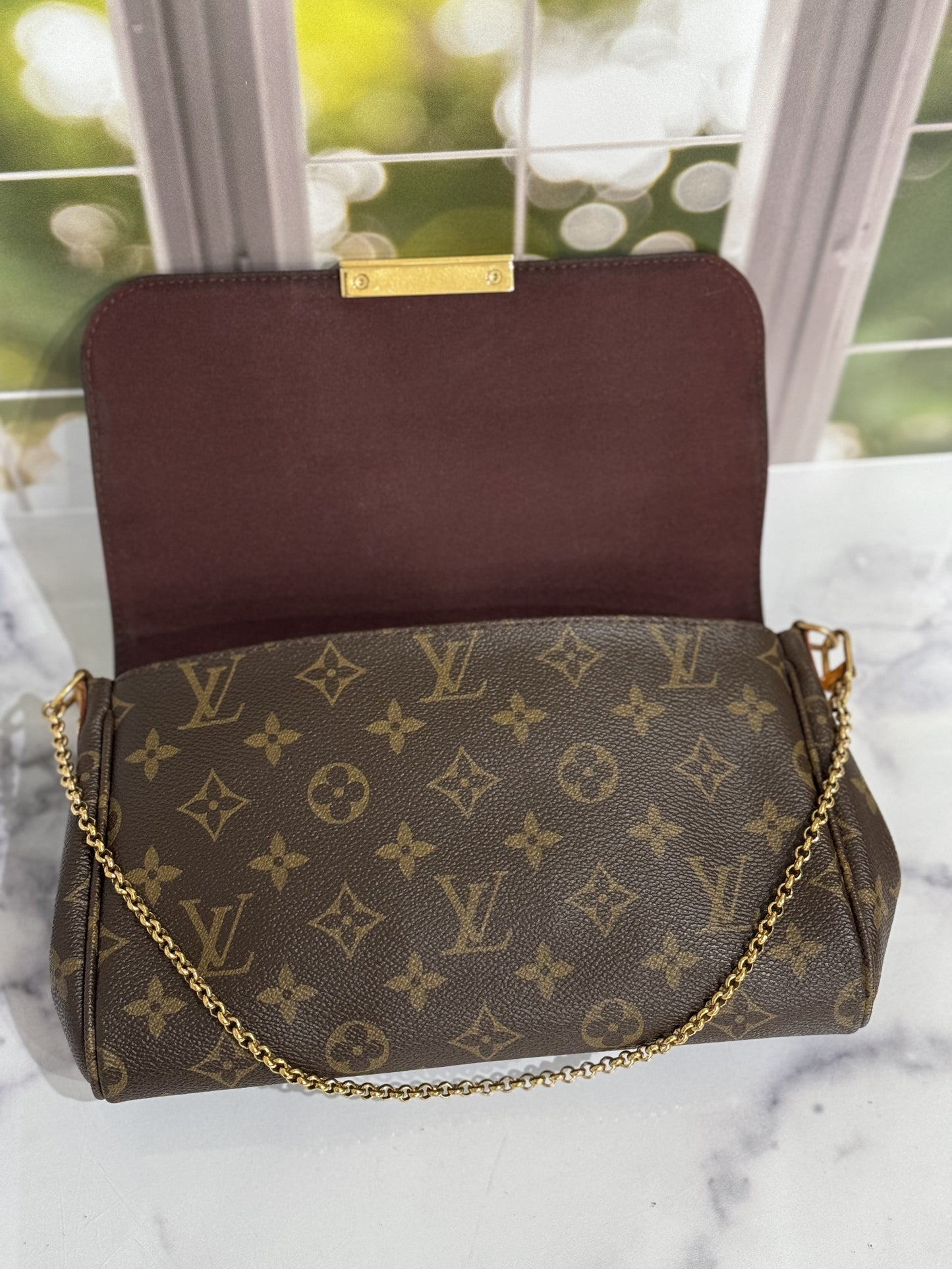 FL0165 Pre-Owned Louis Vuitton Favorite Monogram MM Brown Shoulder and Crossbody Bag