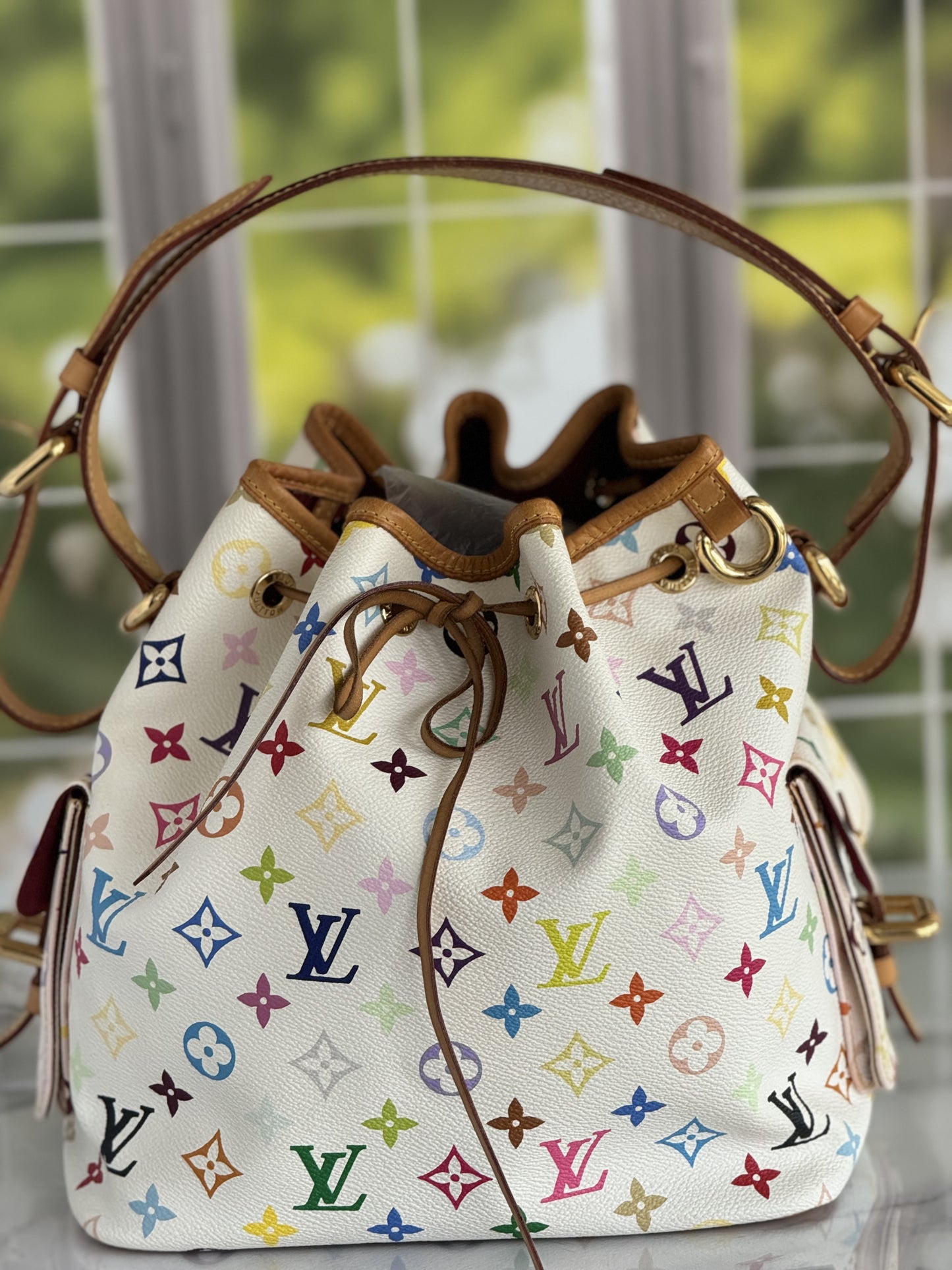 Pre-Owned Louis Vuitton Multicolor Bucket Drawstring Petit