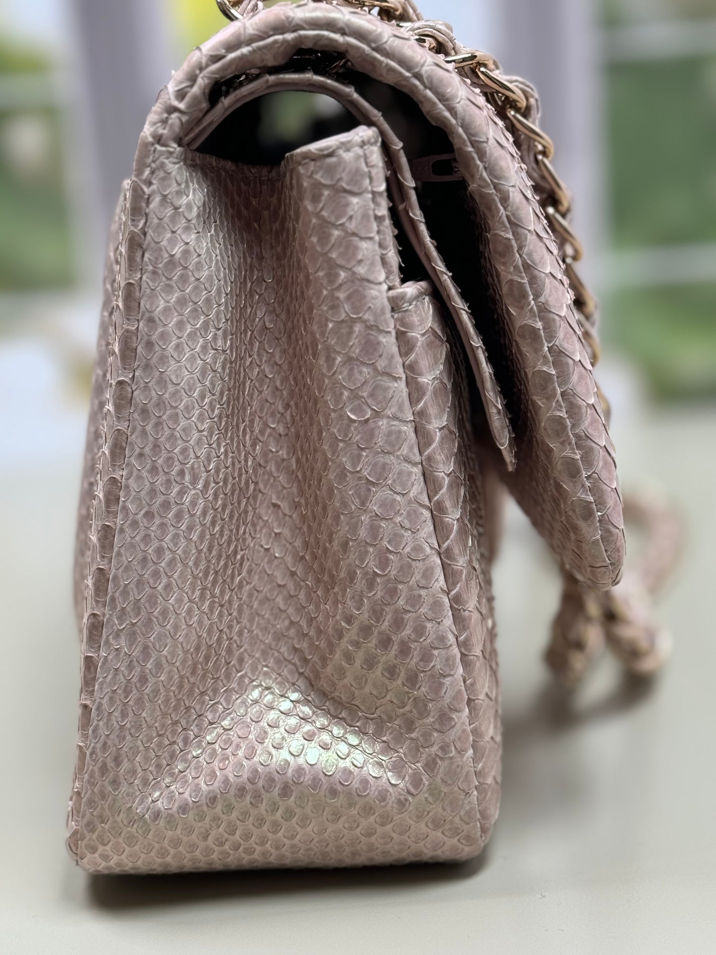 Preowned Chanel Jumbo Python GHW