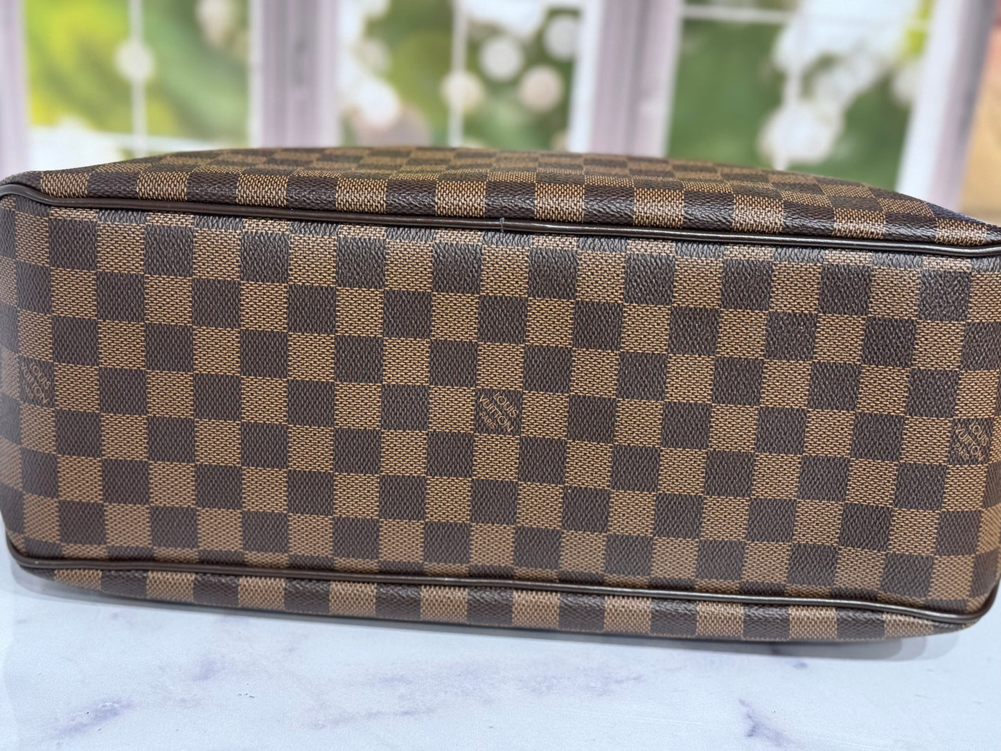 Pre-Owned Louis Vuitton Delightful Damier Ebene Mm size