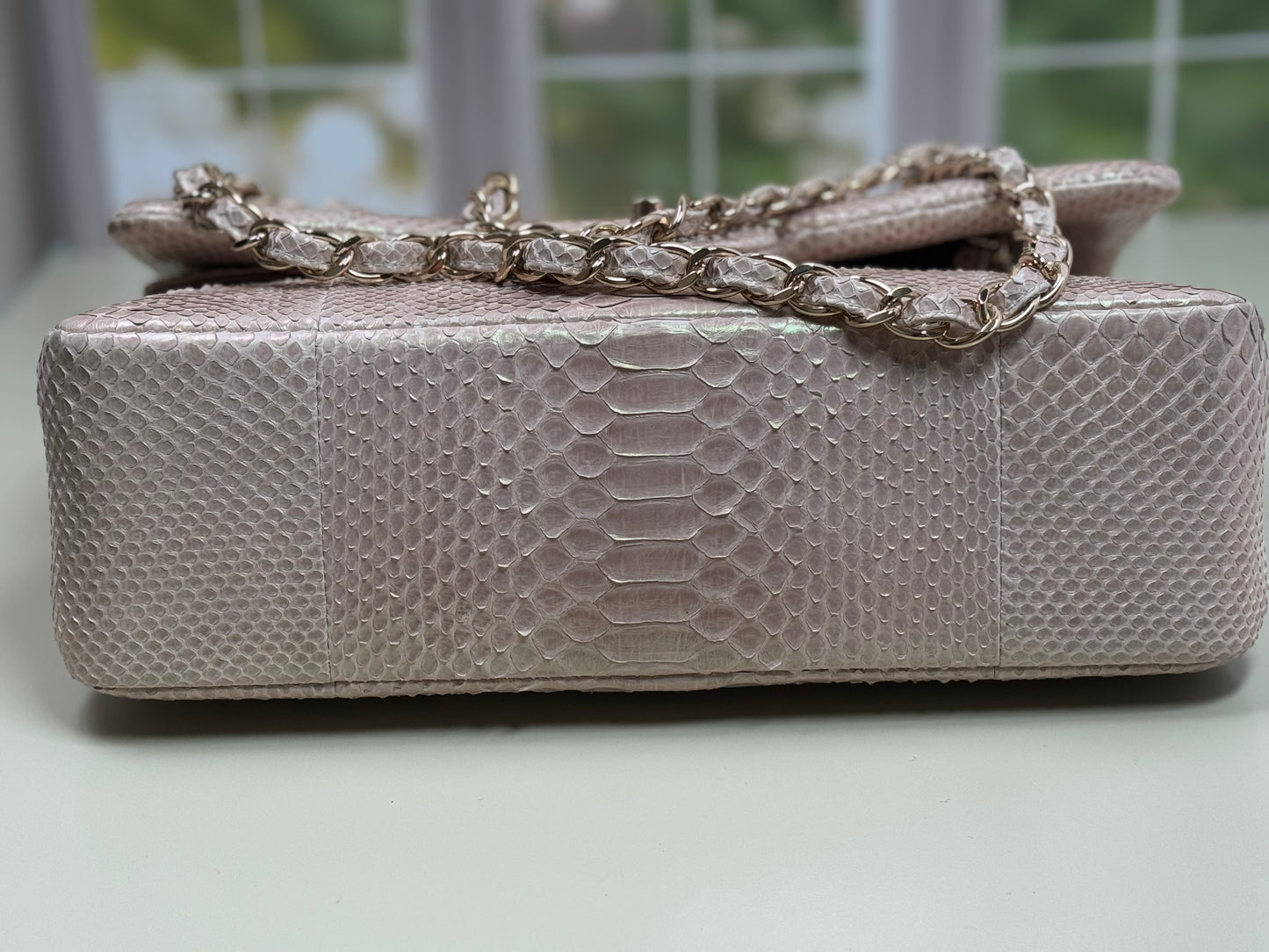 Preowned Chanel Jumbo Python GHW