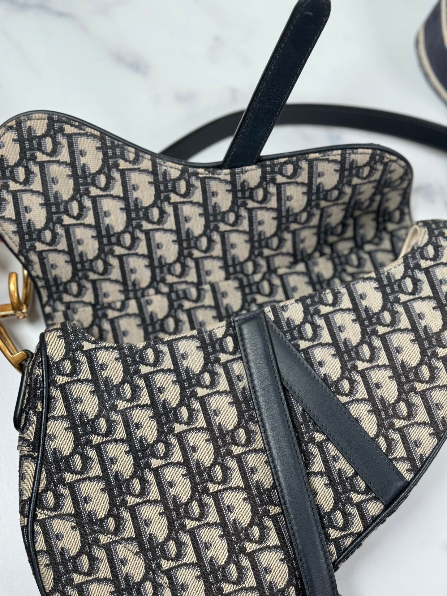 Preowned Christian Dior Saddle Bag with strap