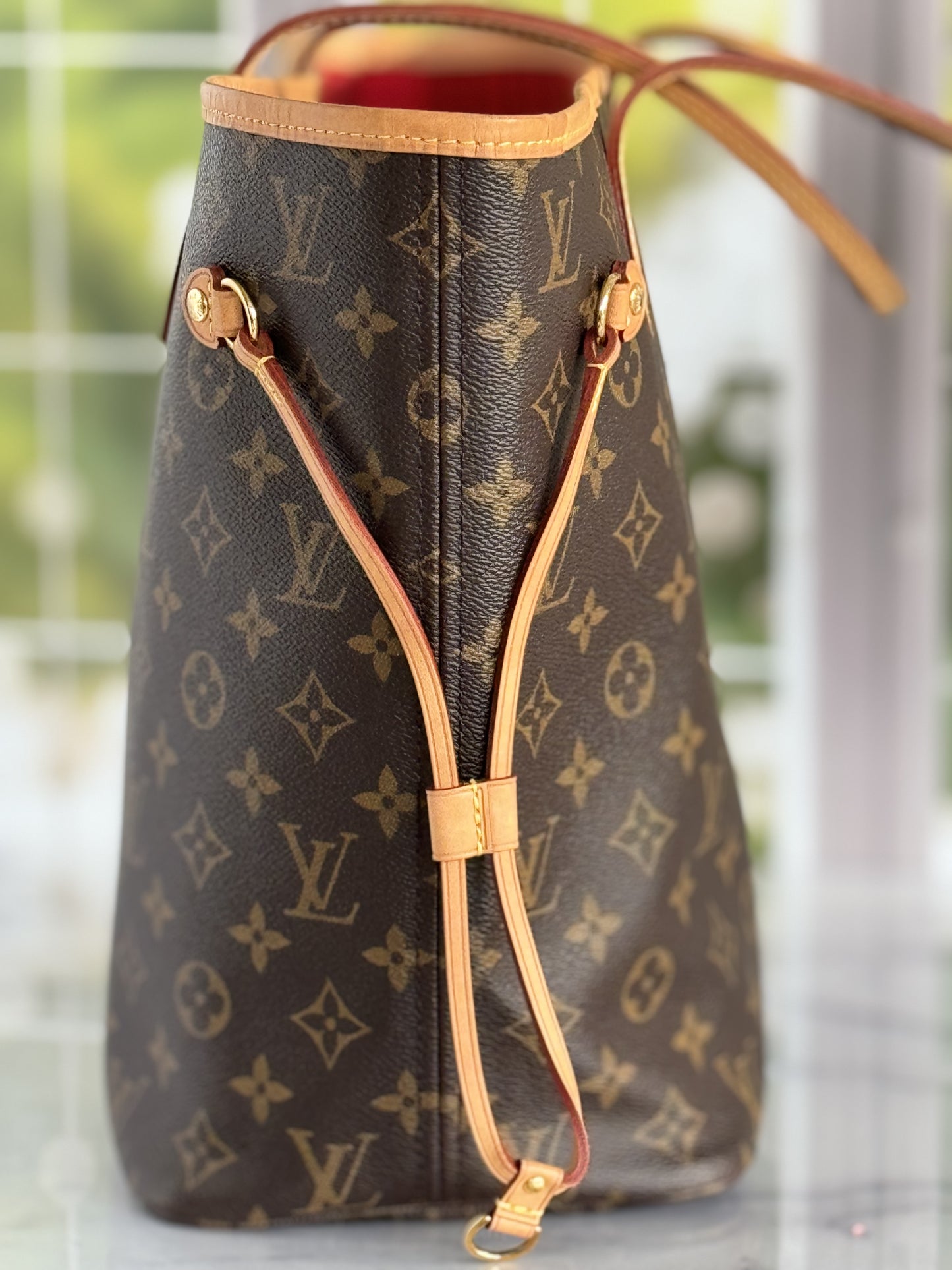 CA2109 Pre-Owned Louis Vuitton Neverful Mm size monogram