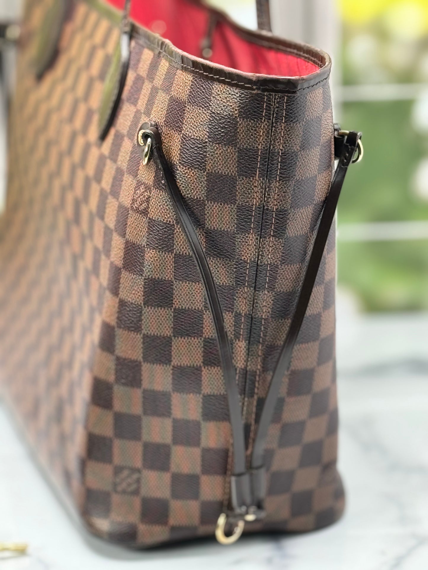 Preowned Louis Vuitton Neverful Damier Ebene