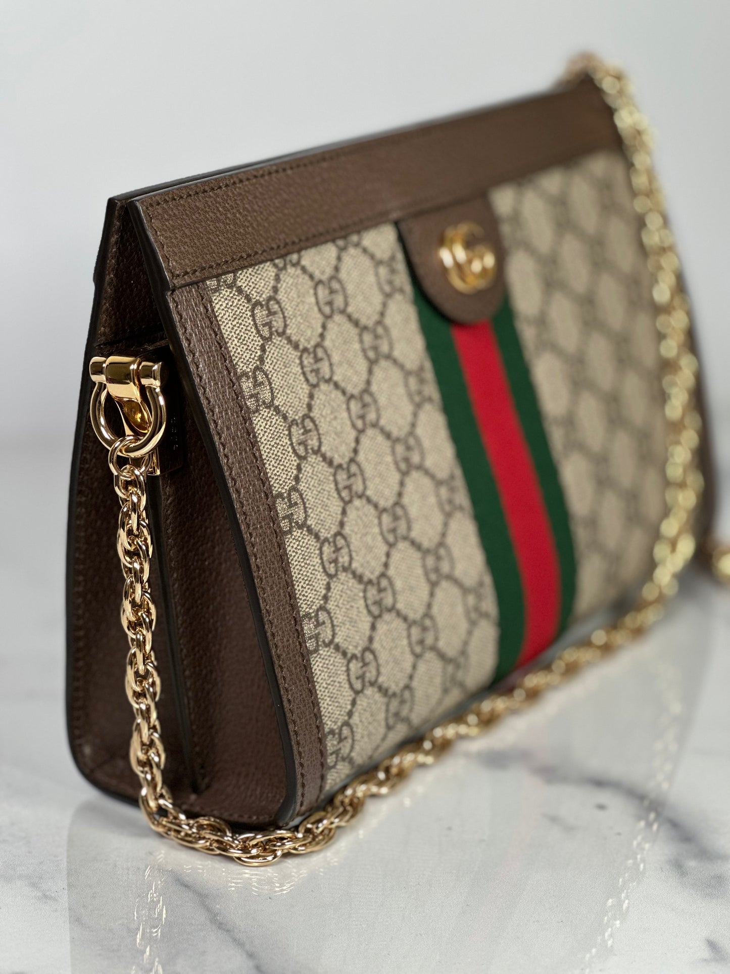 Pre-Owned Gucci Ophidia Chain Shoulder Bag Small