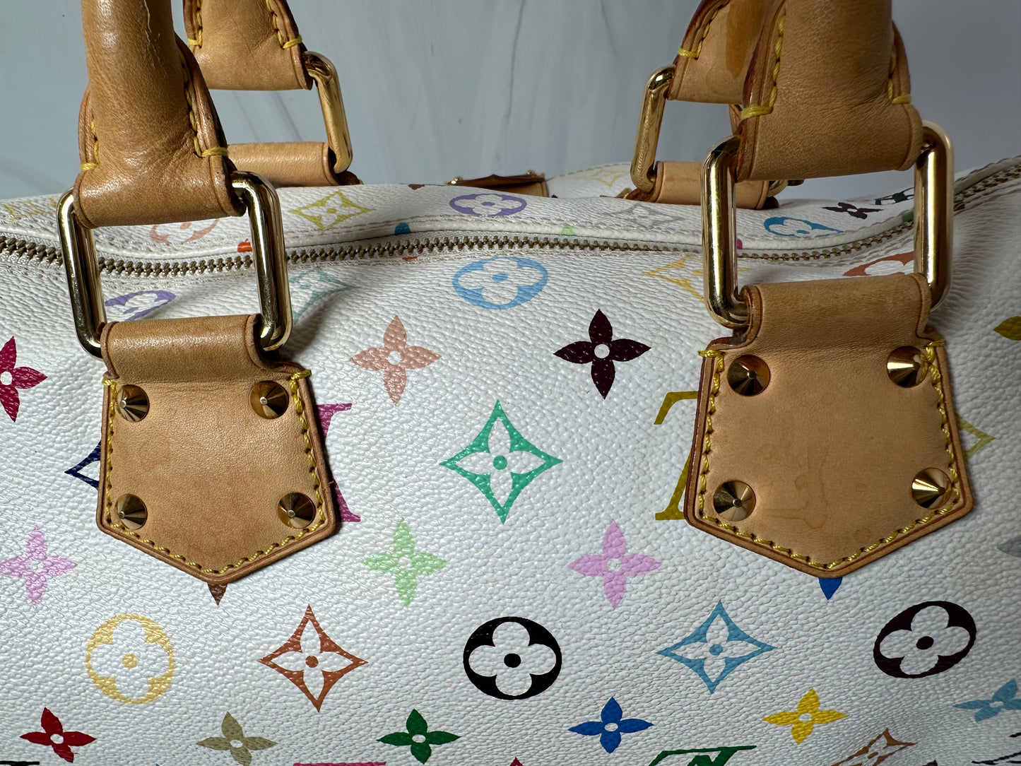 Pre-owned Louis Vuitton Speedy Murakami White