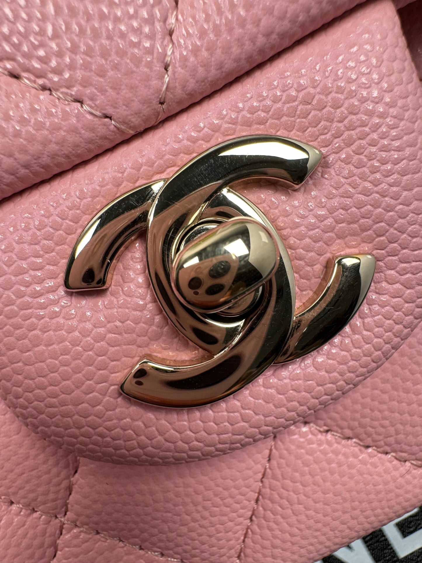 Preowned Chanel Classic Flap 22C Pink Grained Caviar