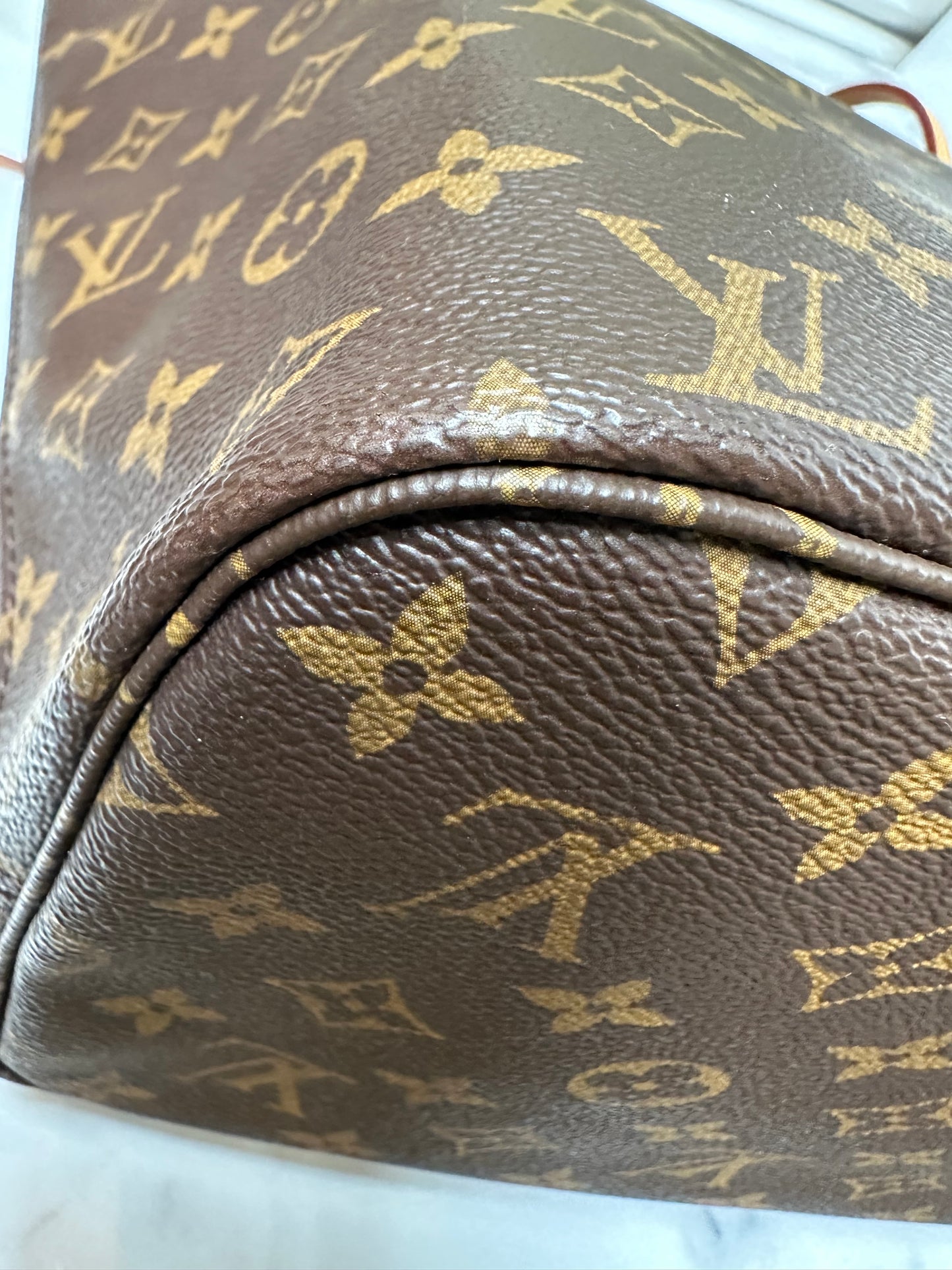 LM2119 Preowned Louis Vuitton Neverful MM Size Monogram no Pouch