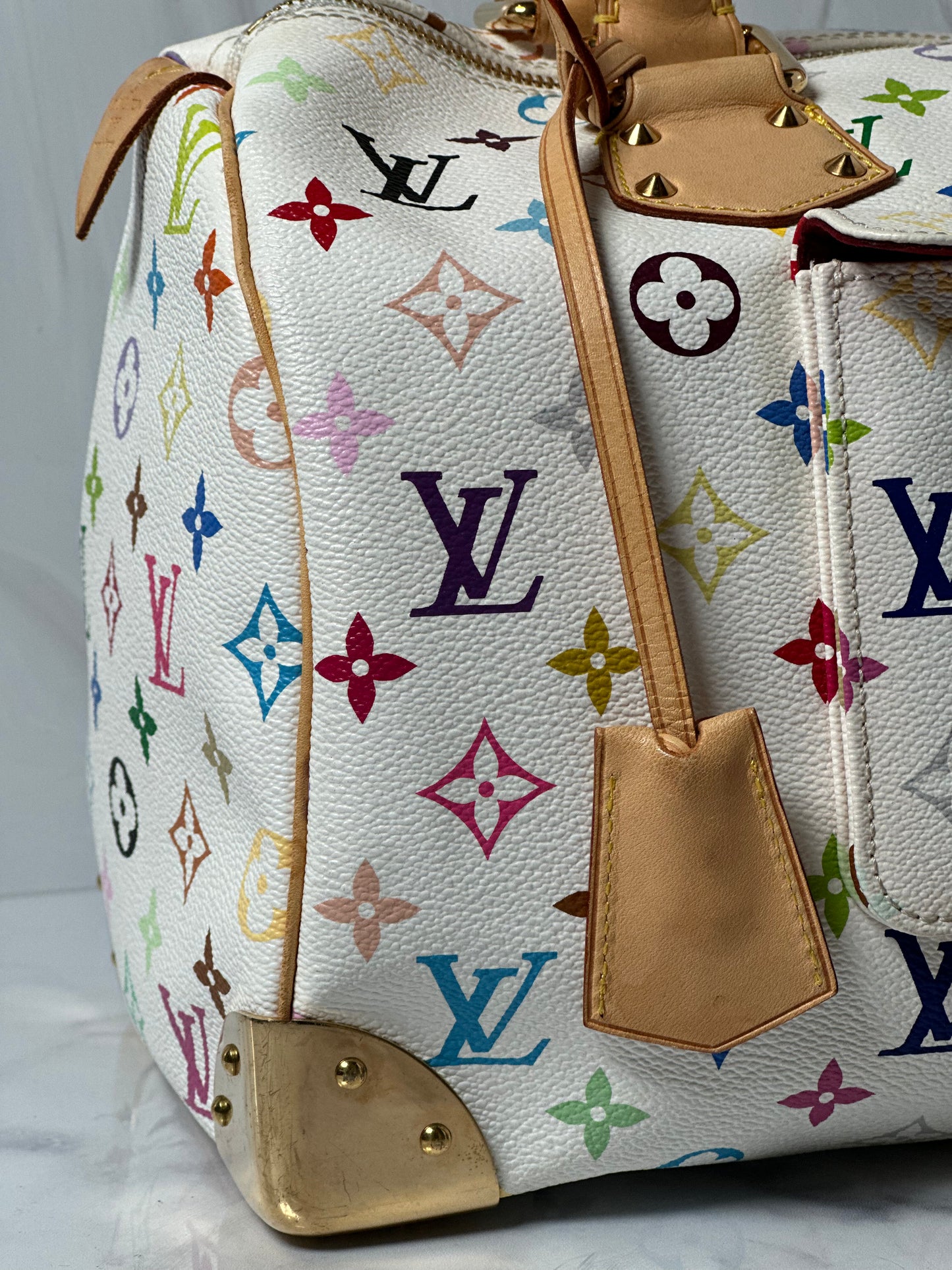 Pre-owned Louis Vuitton Speedy Murakami White