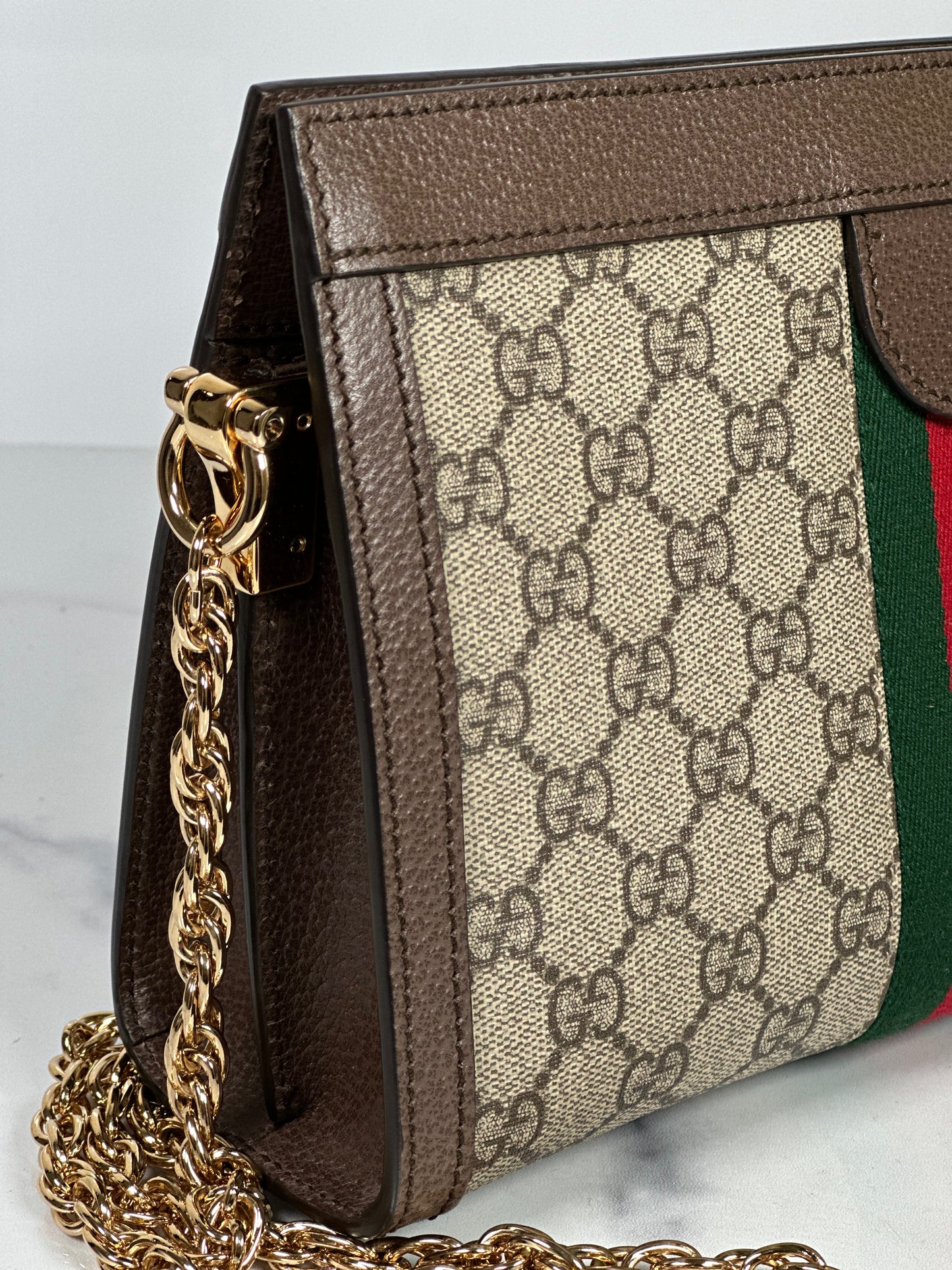 Pre-Owned Gucci Ophidia Chain Shoulder Bag Small