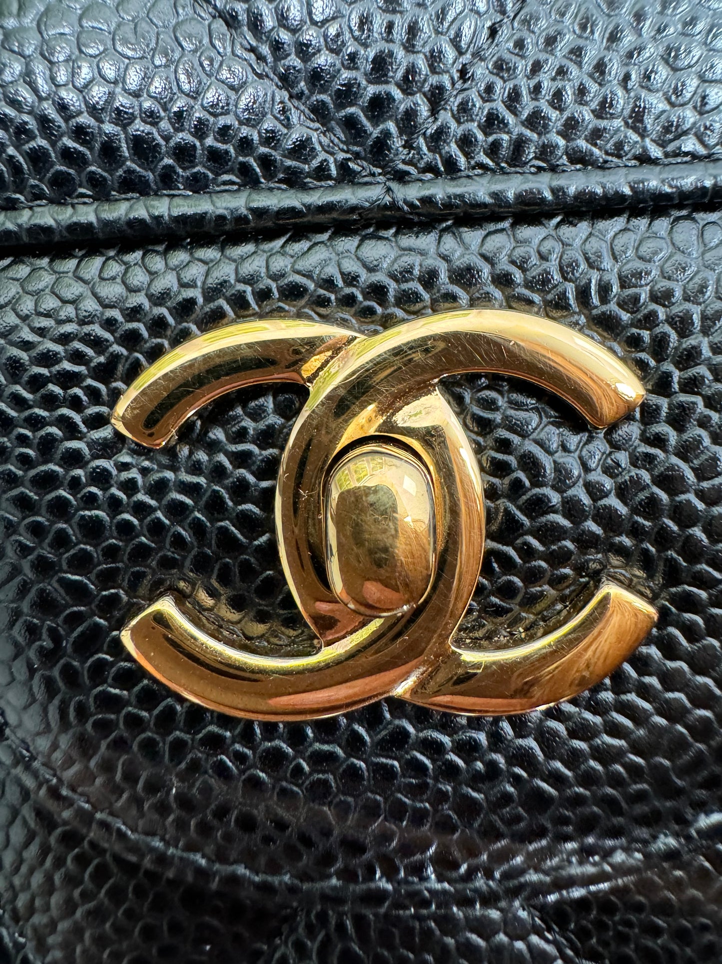 Preowned Chanel Jumbo Classic Flap GHW Caviar