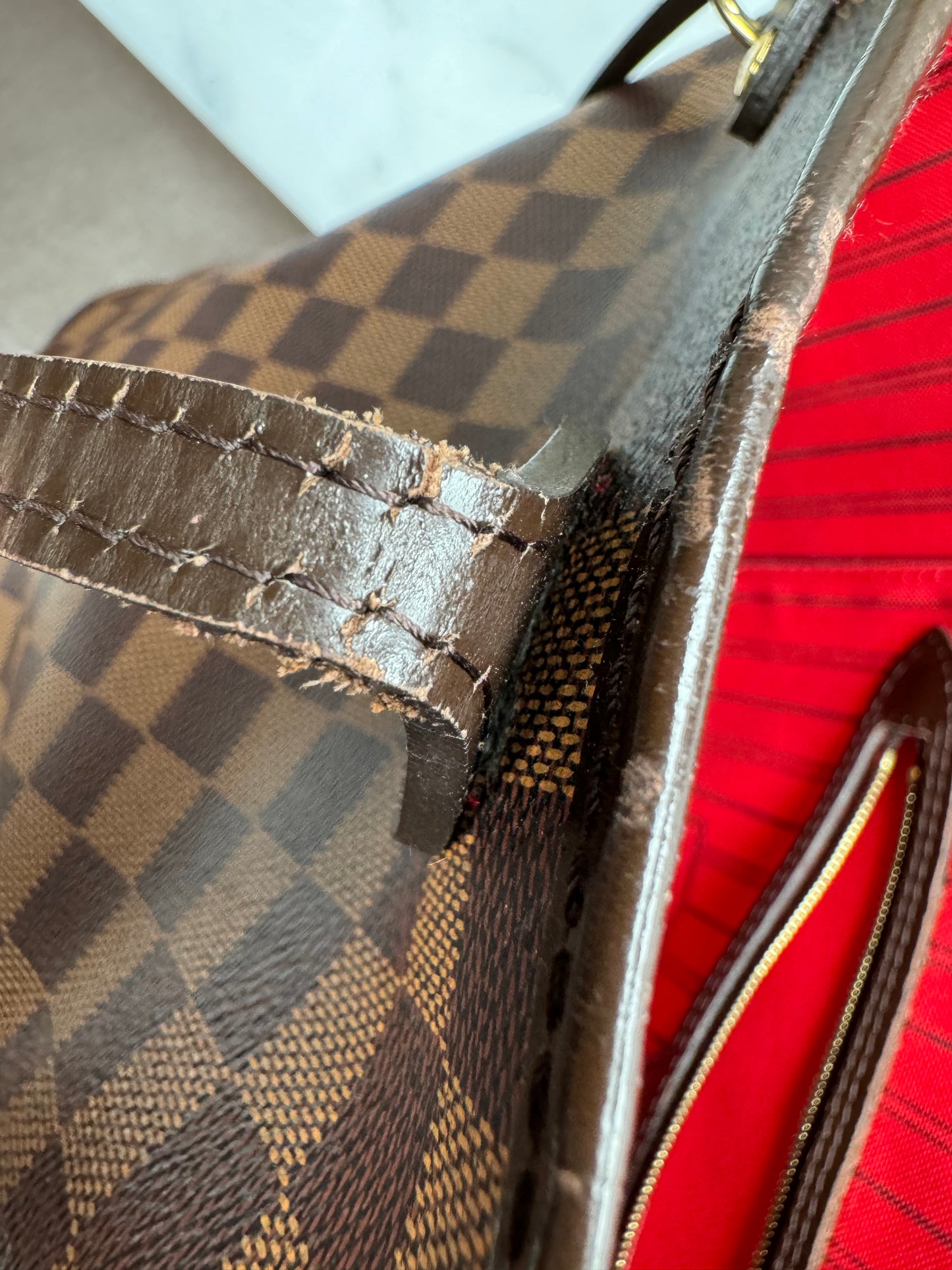 Preowned Louis Vuitton Neverful Damier Ebene