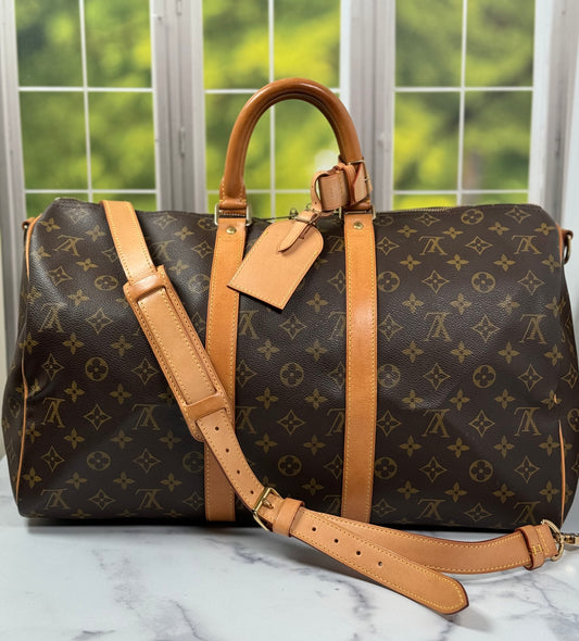 Preowned Louis Vuitton Keepall 45 Bandoliers