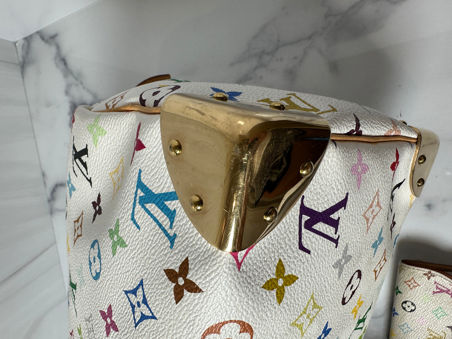 Pre-owned Louis Vuitton Speedy Murakami White