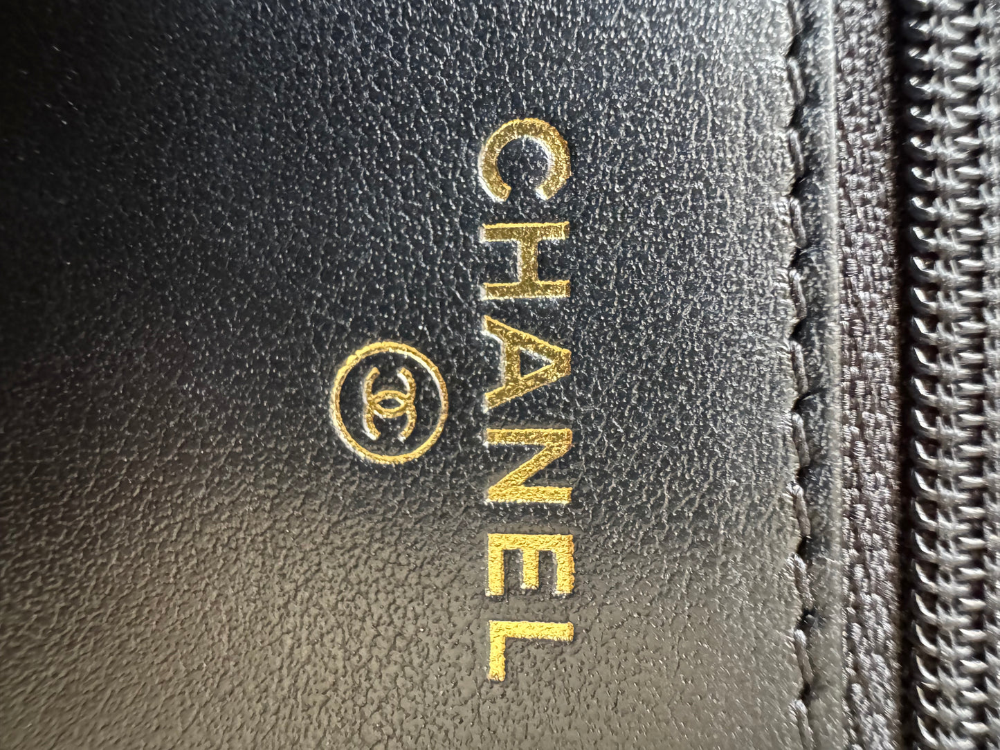 Circa 2019 SC-A81969 Chanel Le Boy Wallet on Chain WOC Shiny Black Caviar (Embossed/Pebbled Grained Calfskin)/Viscose Inner Lining/MSHLG-Metal Shiny Light Gold Hardware  (SN 28)