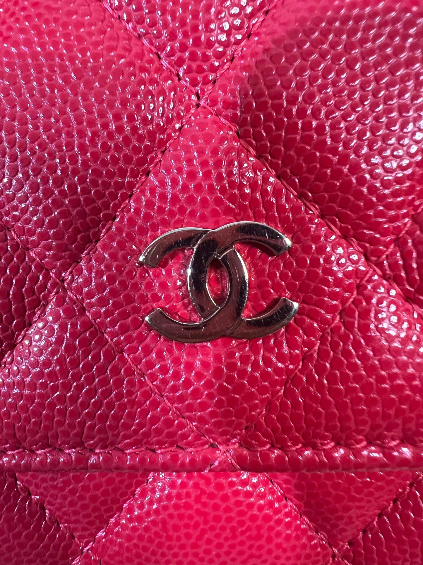 20C/Cruise 2020 SC-A33814 Chanel Timeless Classic Wallet on Chain WOC Quilted Red Caviar Caviar MSHLG/Metal Shiny Light Gold Hardware SN 28959065