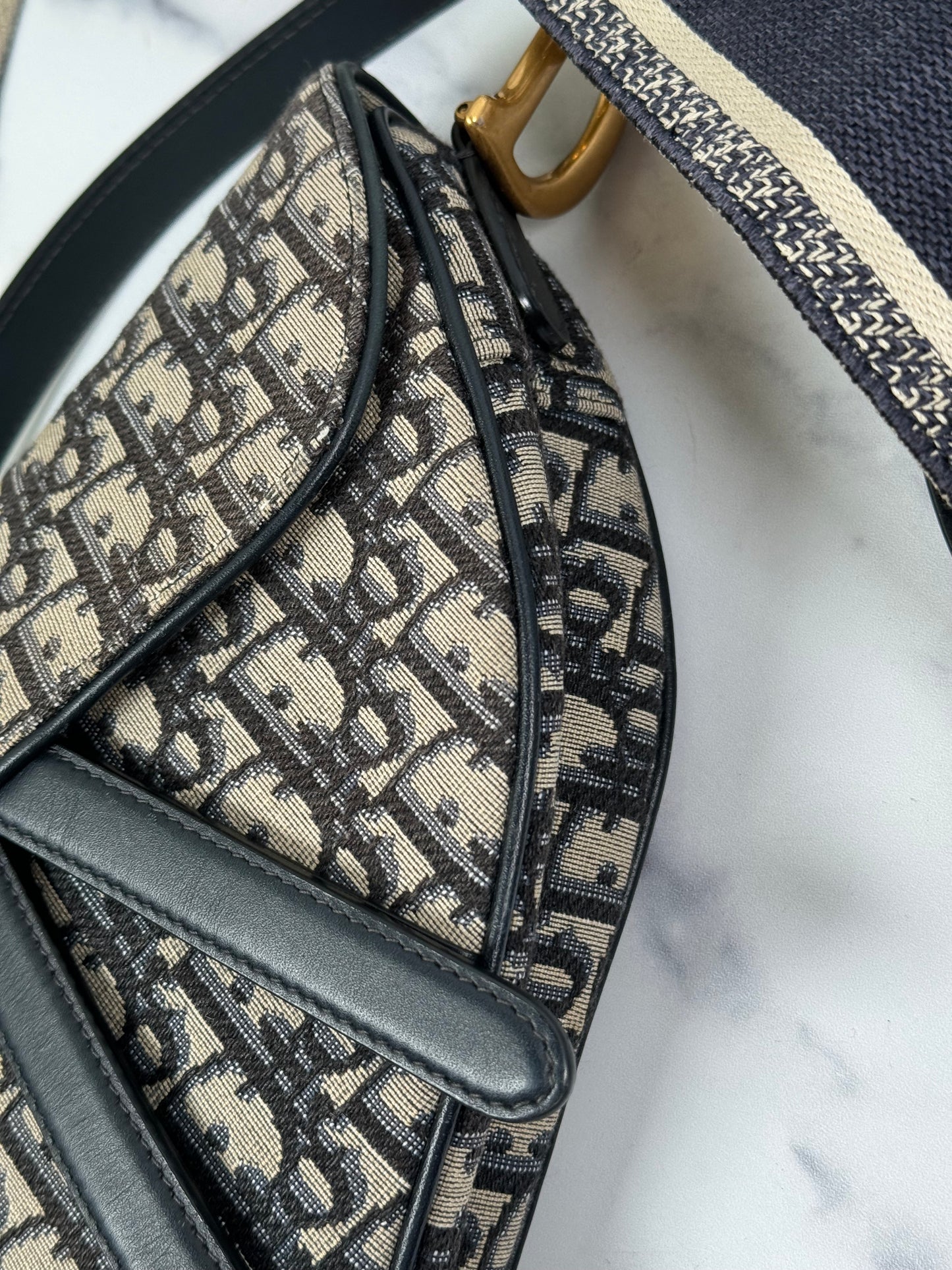 Preowned Christian Dior Saddle Bag with strap