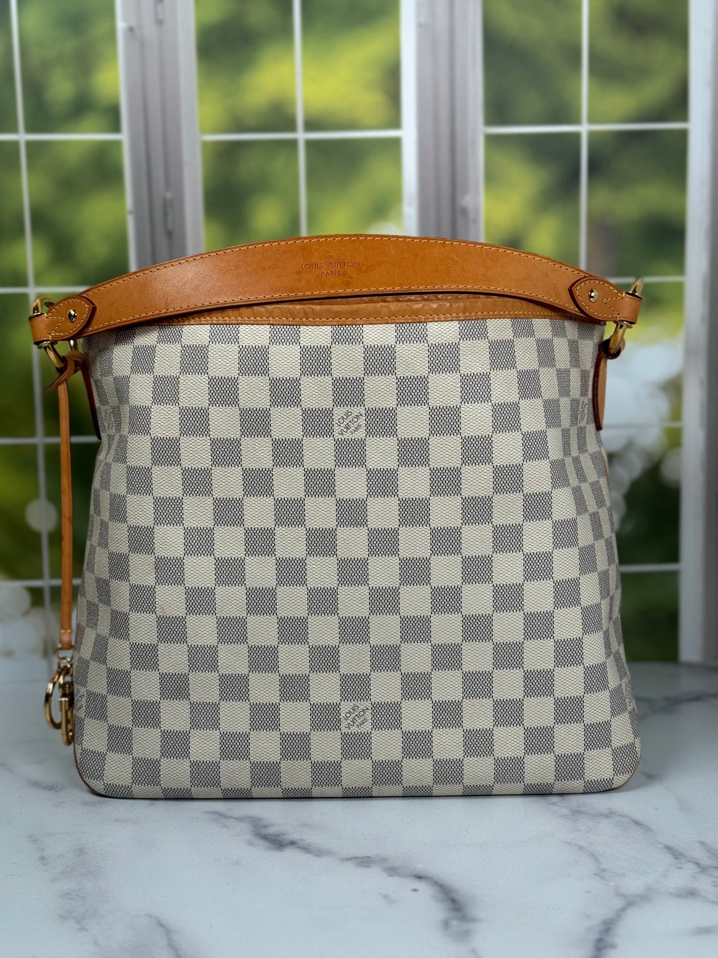 Preowned Louis Vuitton Delightful PM size Damier Azur