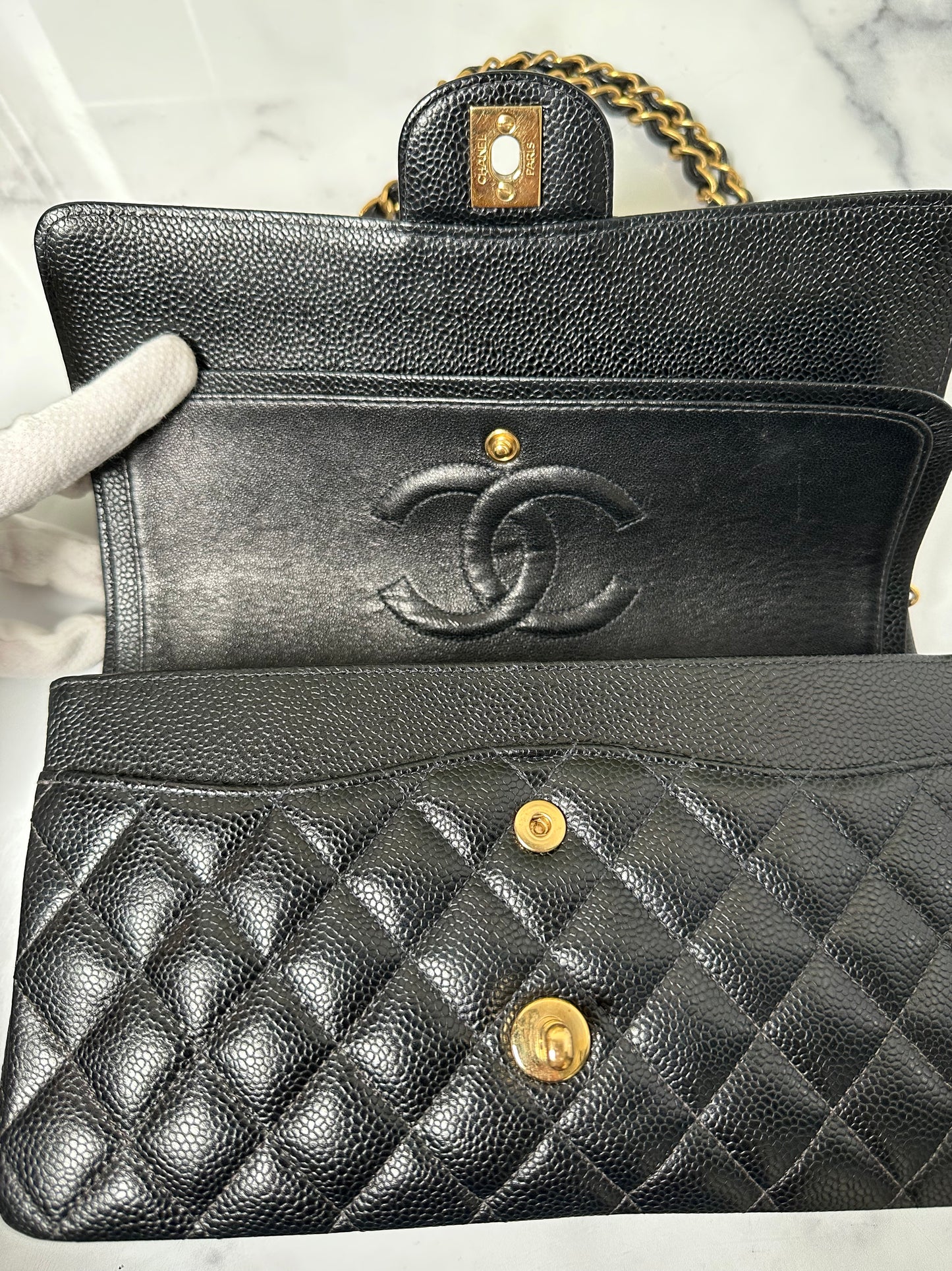 Preowned Vintage Chanel Classic Double Flap Medium GHW 8854609