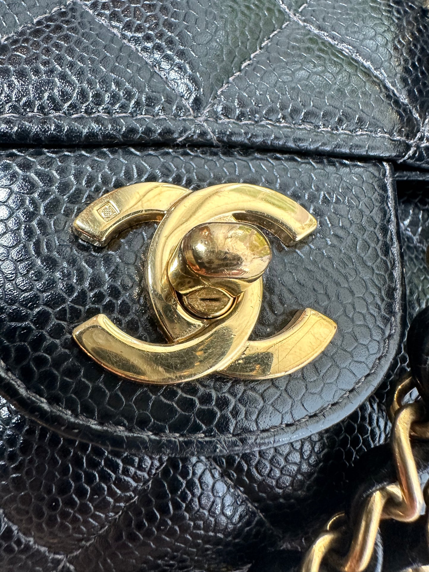 Preowned Vintage Chanel Classic Double Flap Medium GHW 8854609