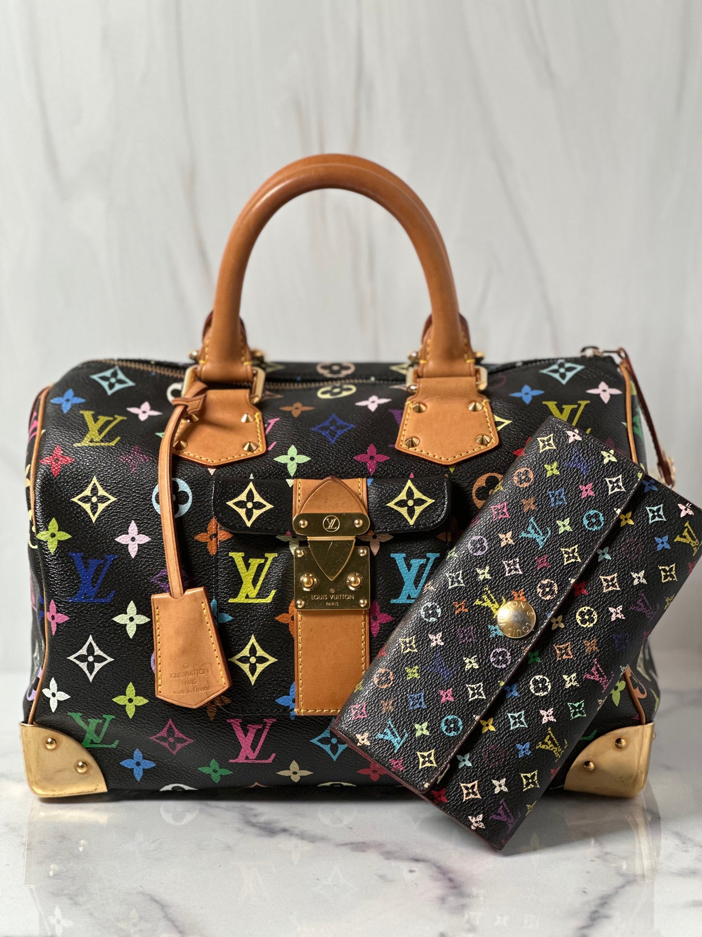 Pre-owned Louis Vuitton Speedy 30 Murakami and Wallet