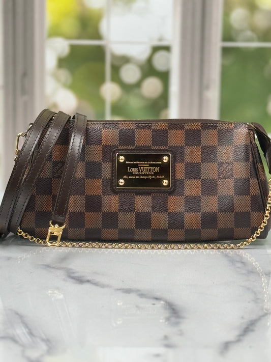 Preowned Louis Vuitton Eva Clutch Damier Ebene