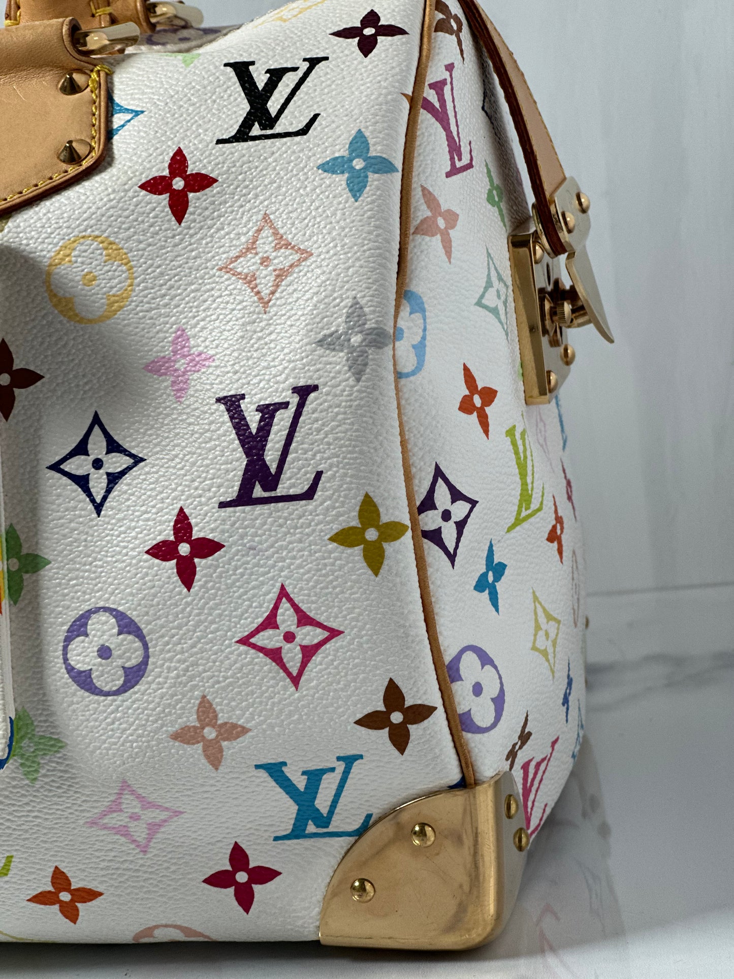 Pre-owned Louis Vuitton Speedy Murakami White