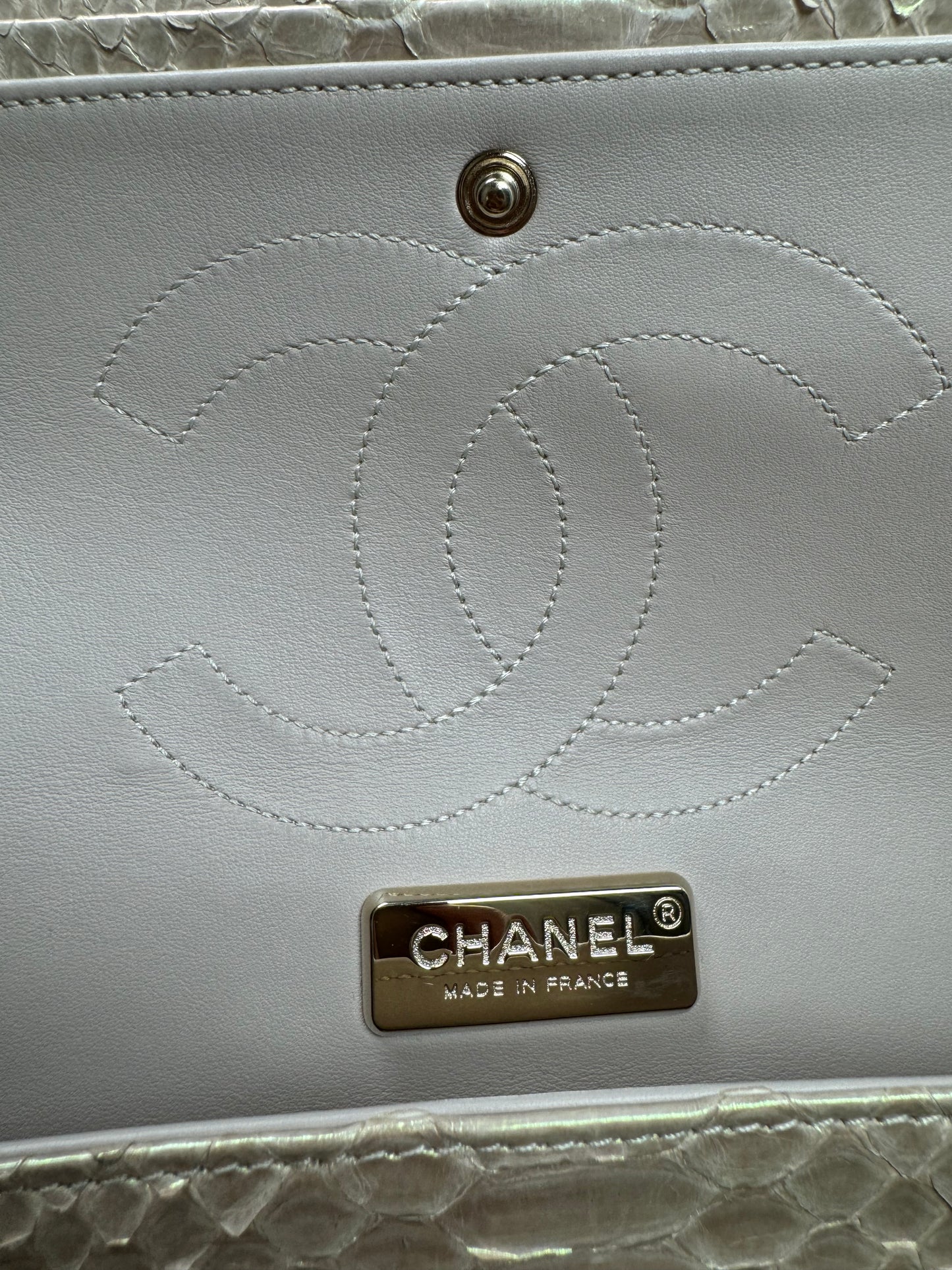 Preowned Chanel Jumbo Python GHW