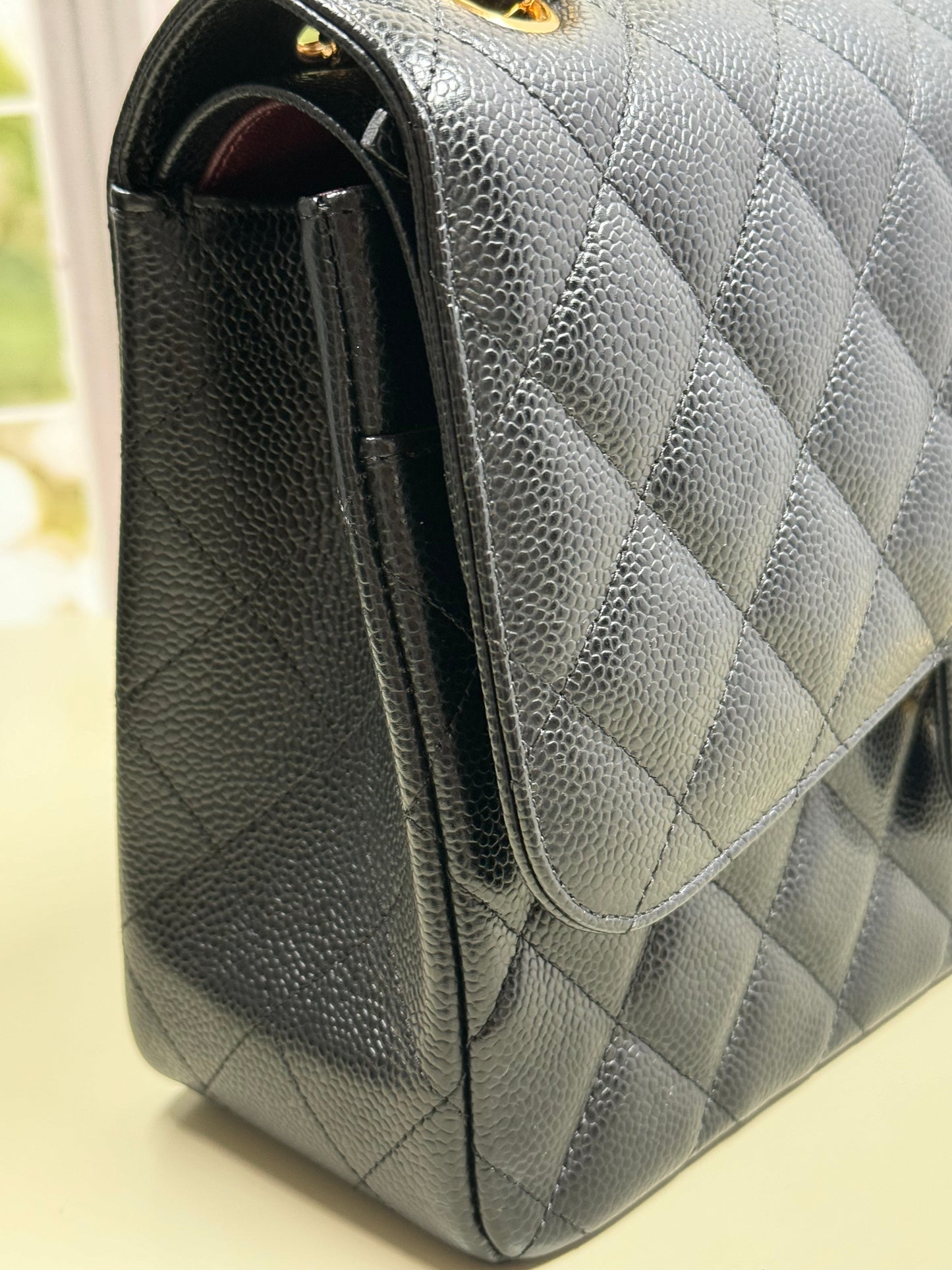 Preowned Chanel Jumbo Classic Flap GHW Caviar