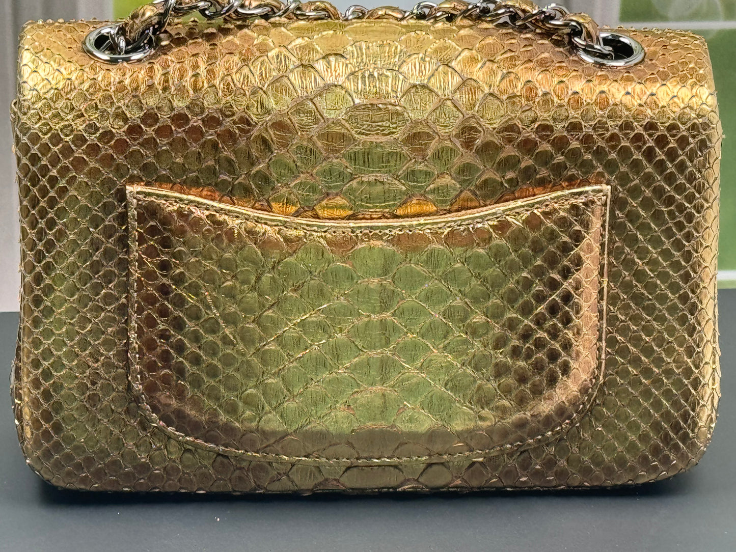 13B/Fall-Winter 2013 Act I SC-A69900 Chanel Timeless Classic Mini Rectangular Flap Golden Python/  MR - Metal Ruthenium (Polished) Hardware/ Suede Leather Interior Lining (SN 18457319)