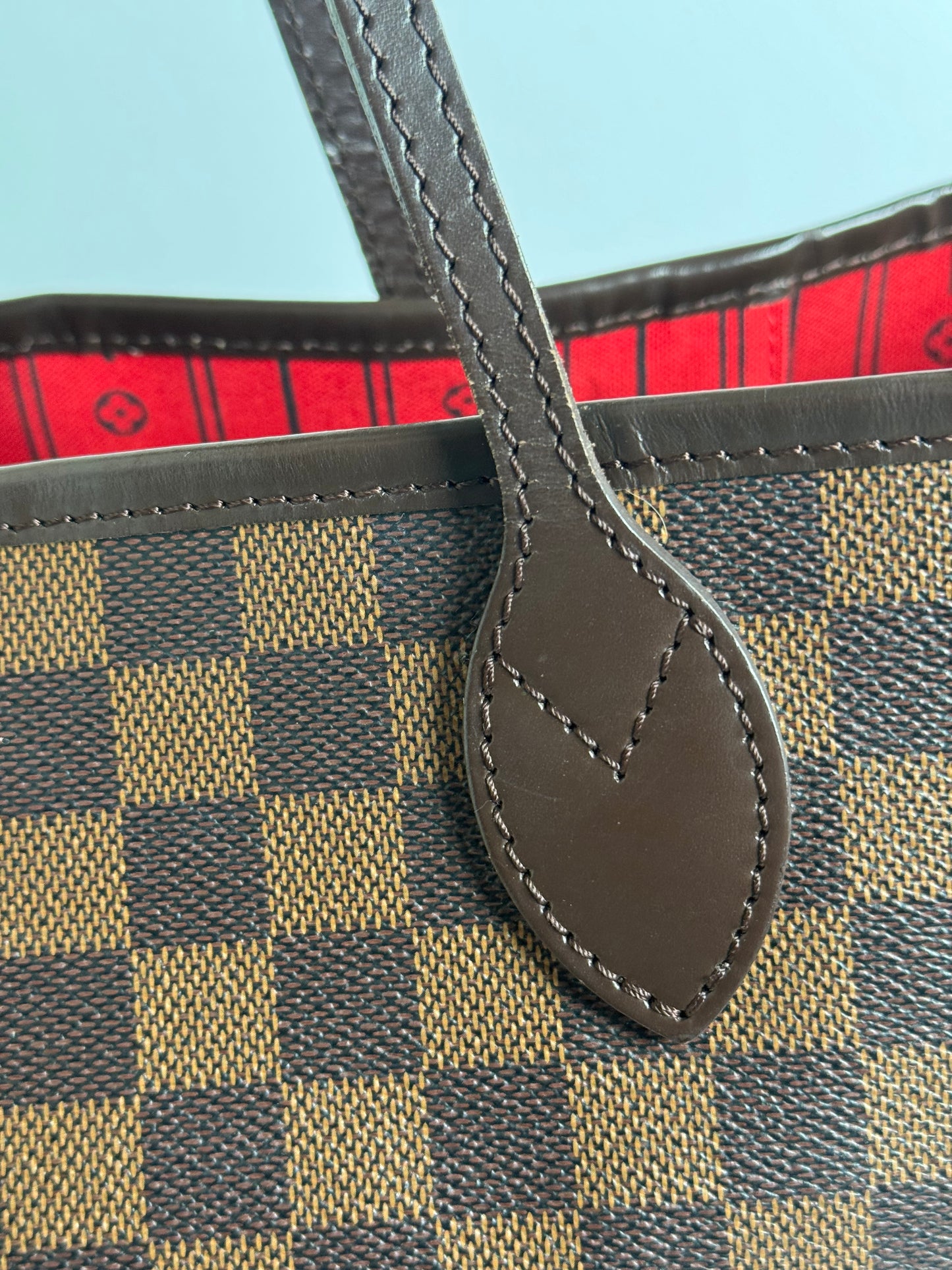 Preowned Louis Vuitton Neverful MM Size Damier Ebene