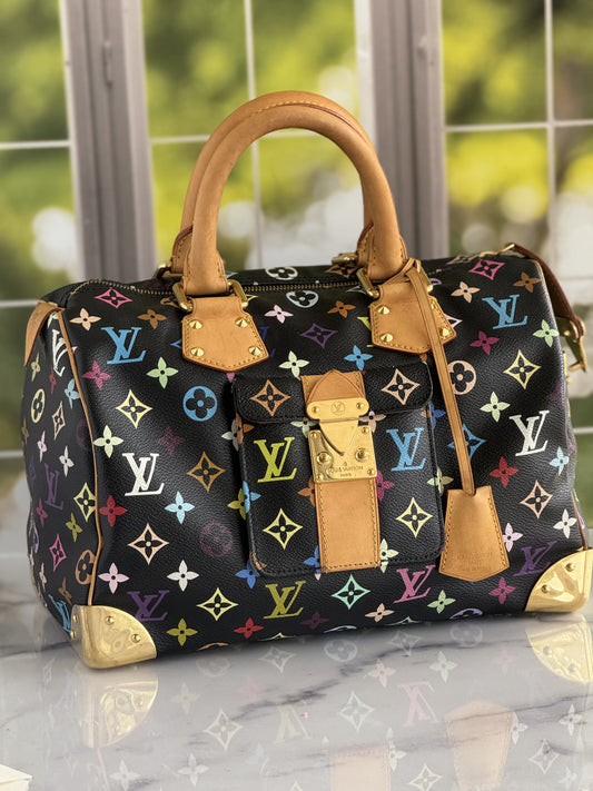 Pre-Owned Louis Vuitton Multicolor Speedy Noir