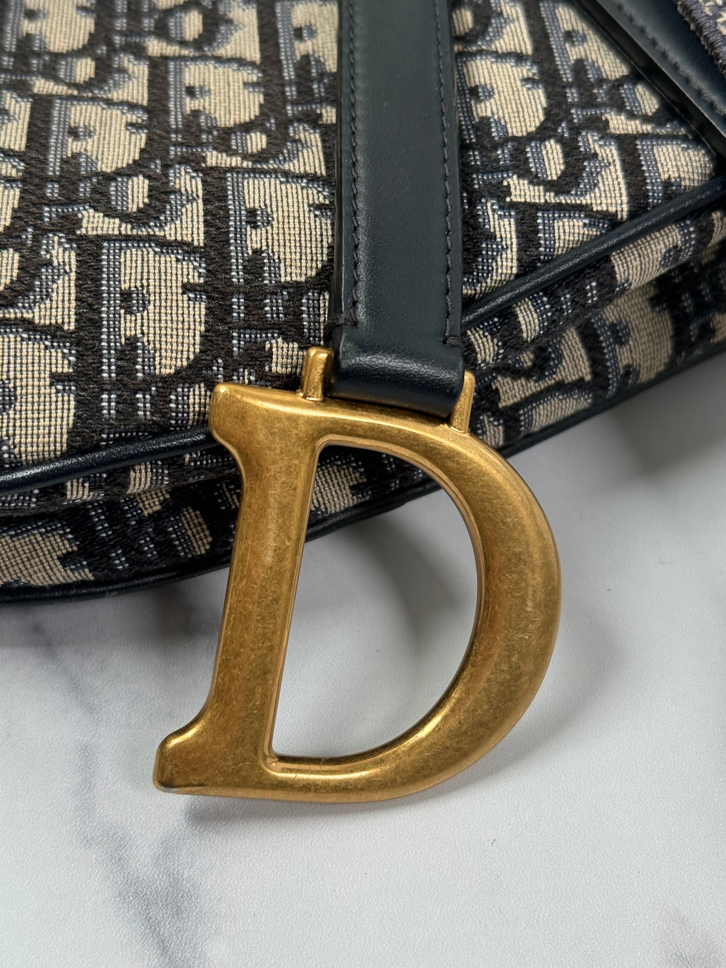 Preowned Christian Dior Saddle Bag with strap