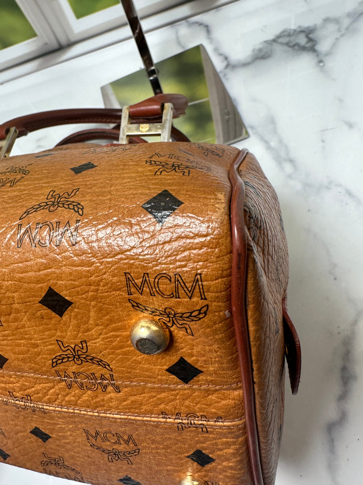 Preowned MCM Boston Bag