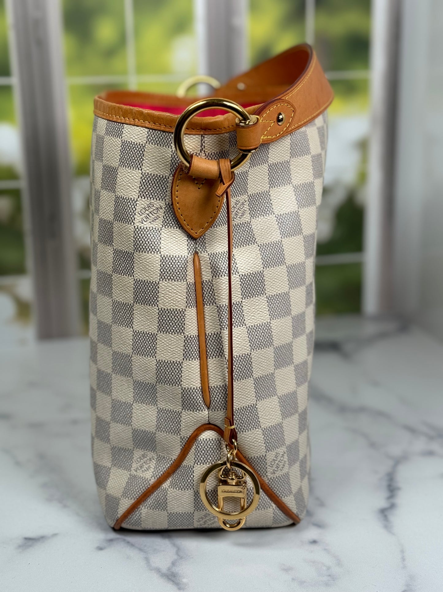 Preowned Louis Vuitton Delightful PM size Damier Azur