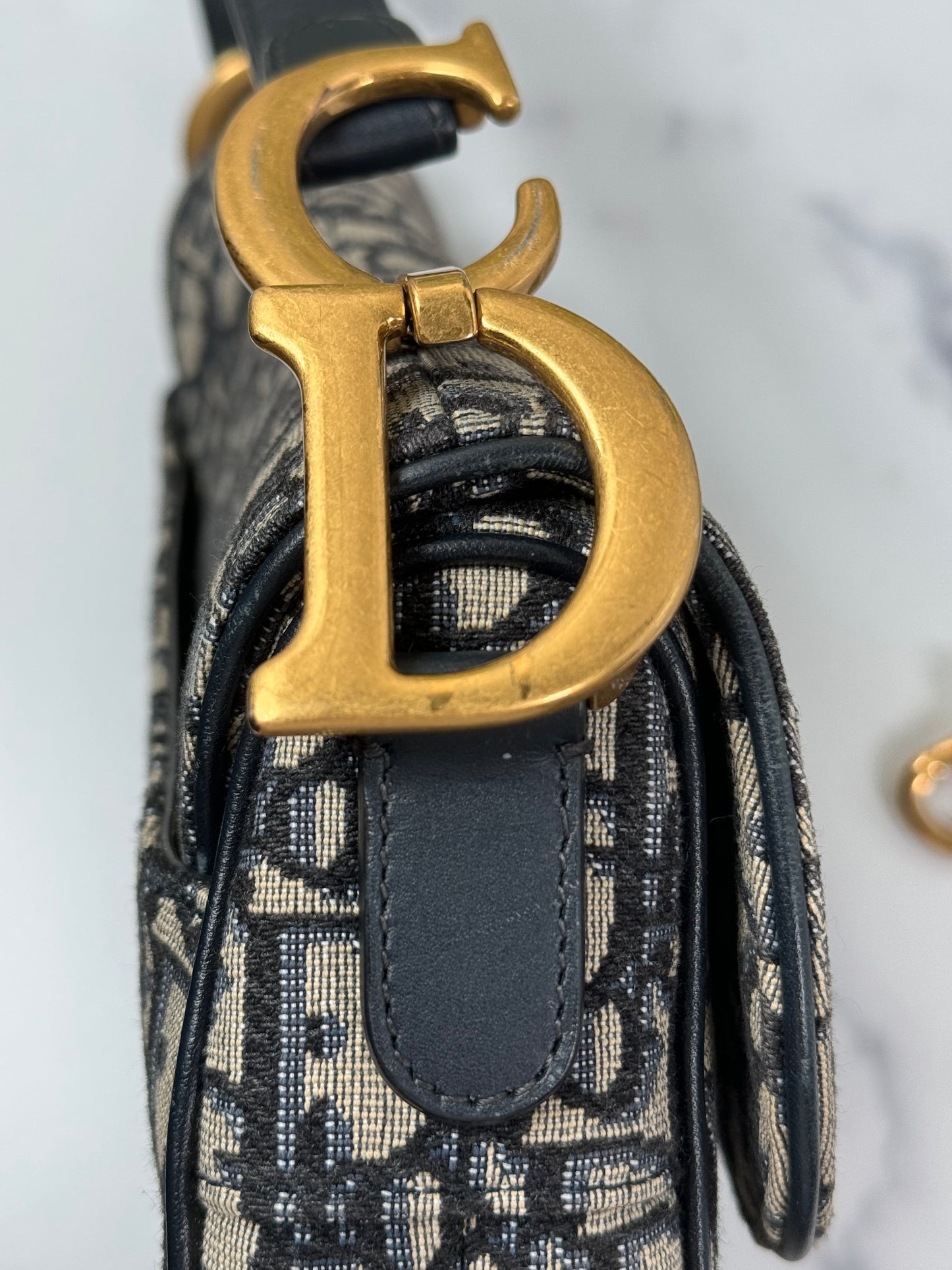 Preowned Christian Dior Saddle Bag with strap