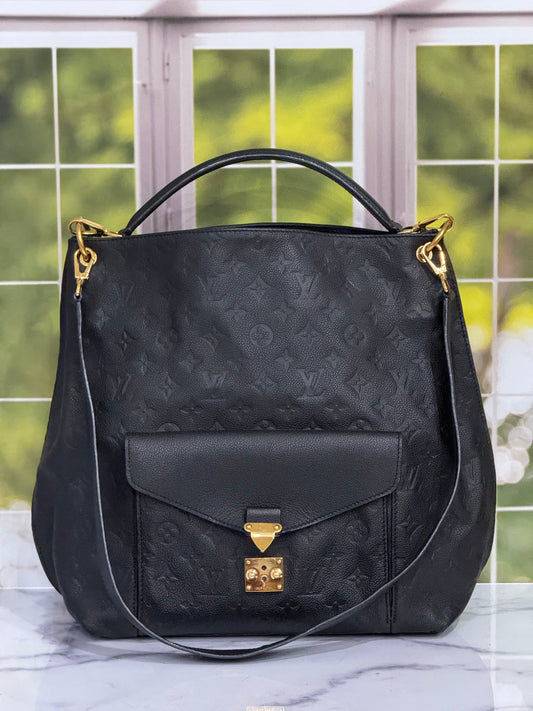 CA1134 Pre-Owned Louis Vuitton Metis Hobo Empreinte Noir