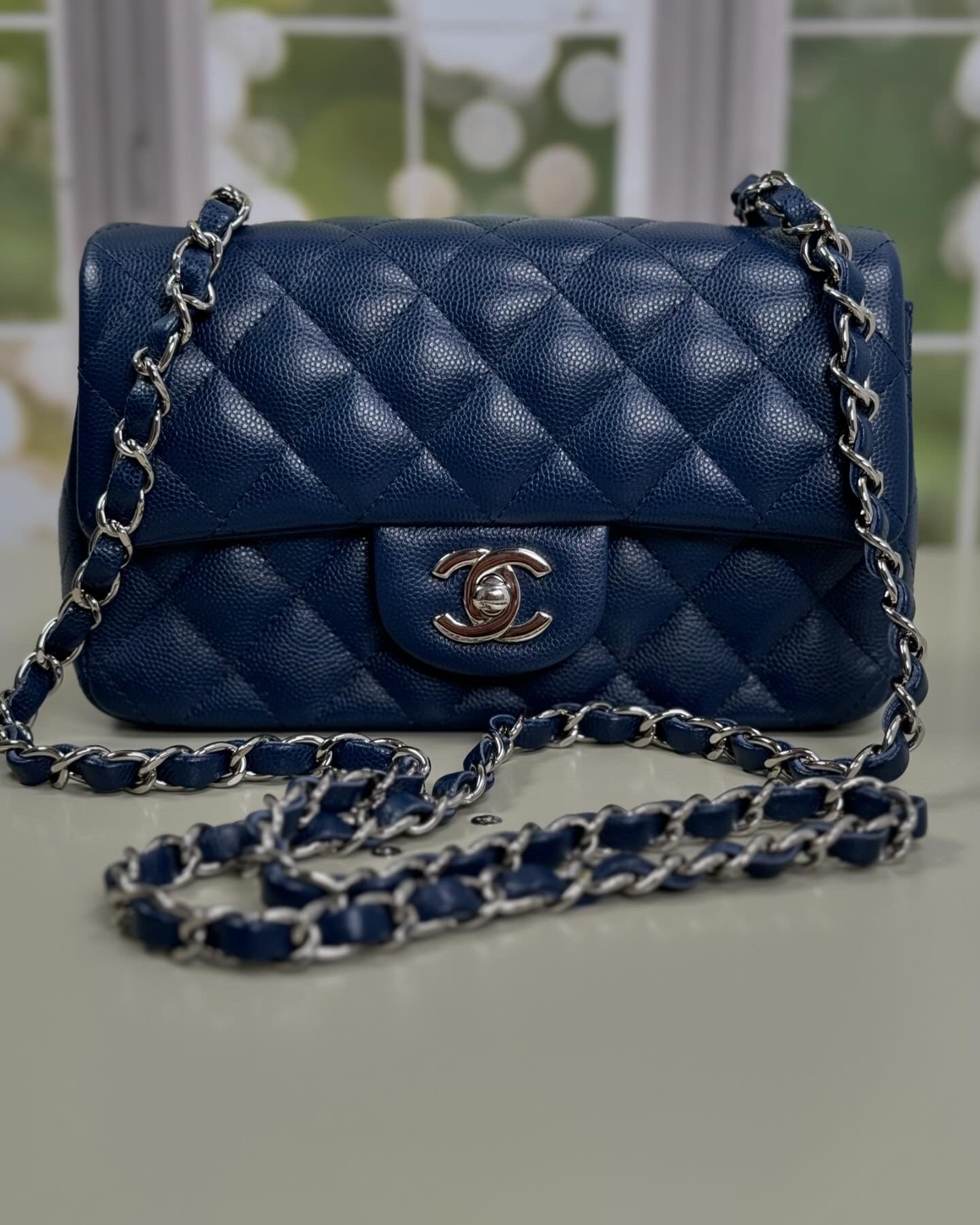 Preowned Chanel Mini Rectangular Caviar Leather