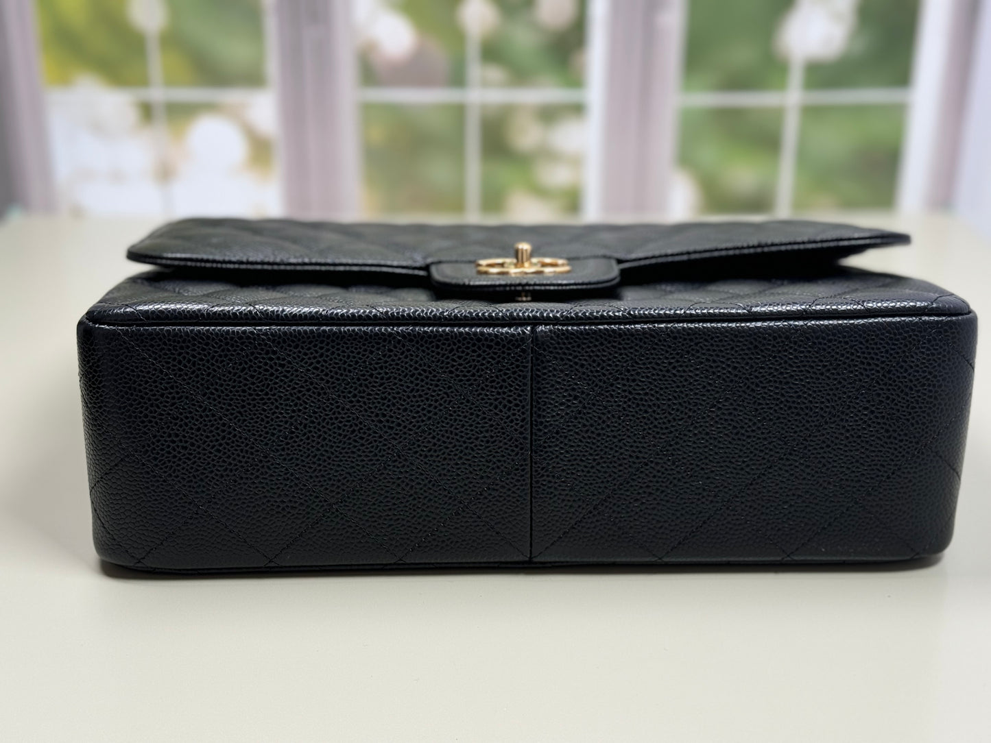 Preowned Chanel Jumbo Classic Flap GHW Caviar