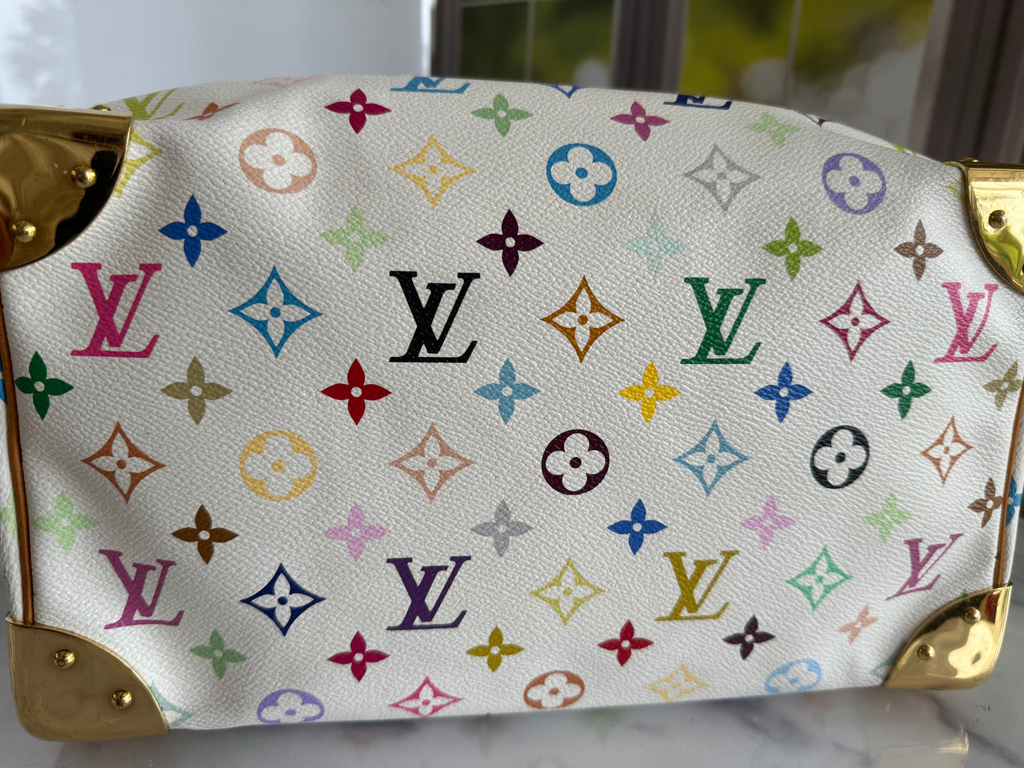 Pre-Owned Louis Vuitton Multicolor Speedy White