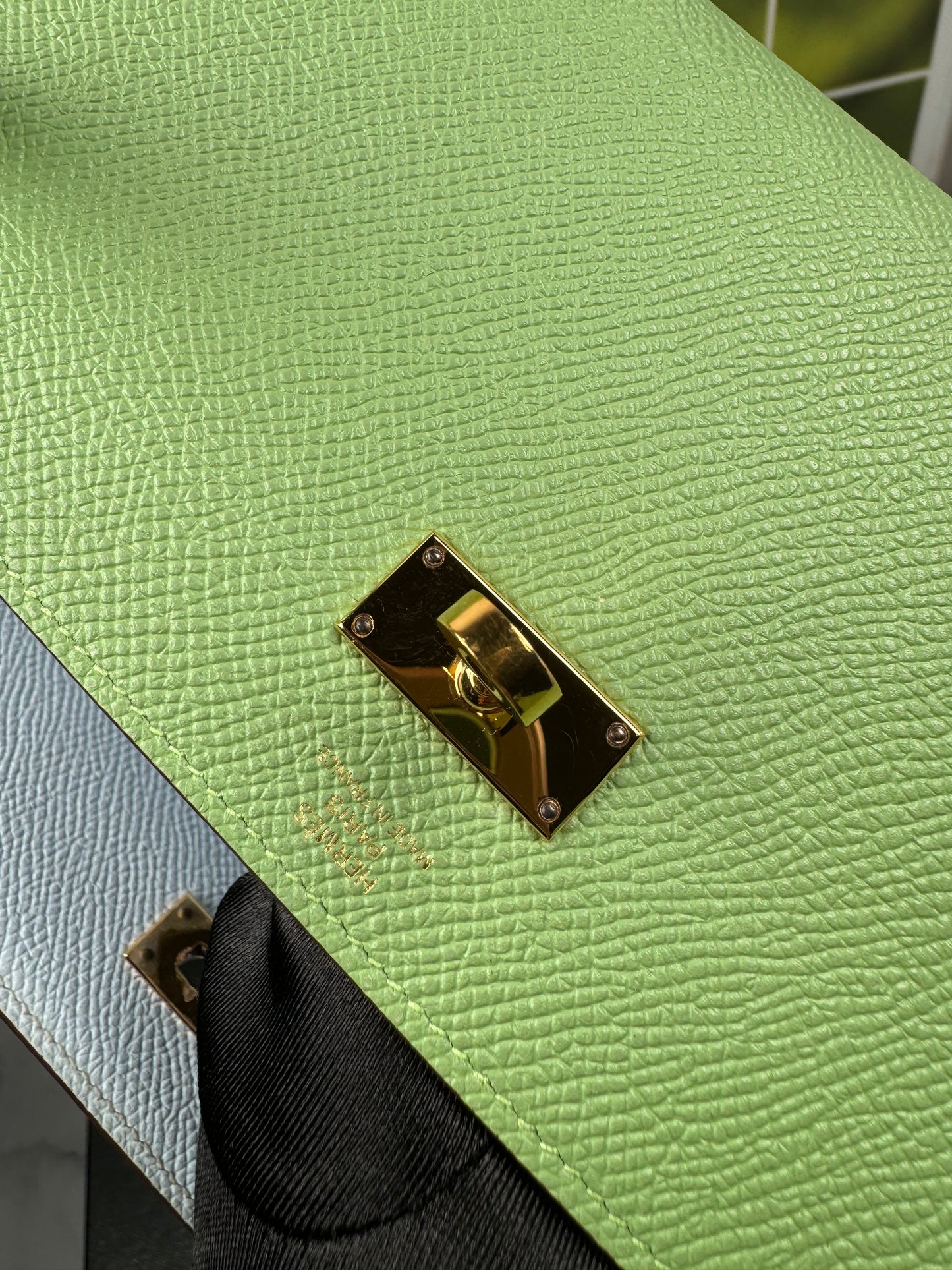 Preowned Hermes Kelly To Go Vert Criquet