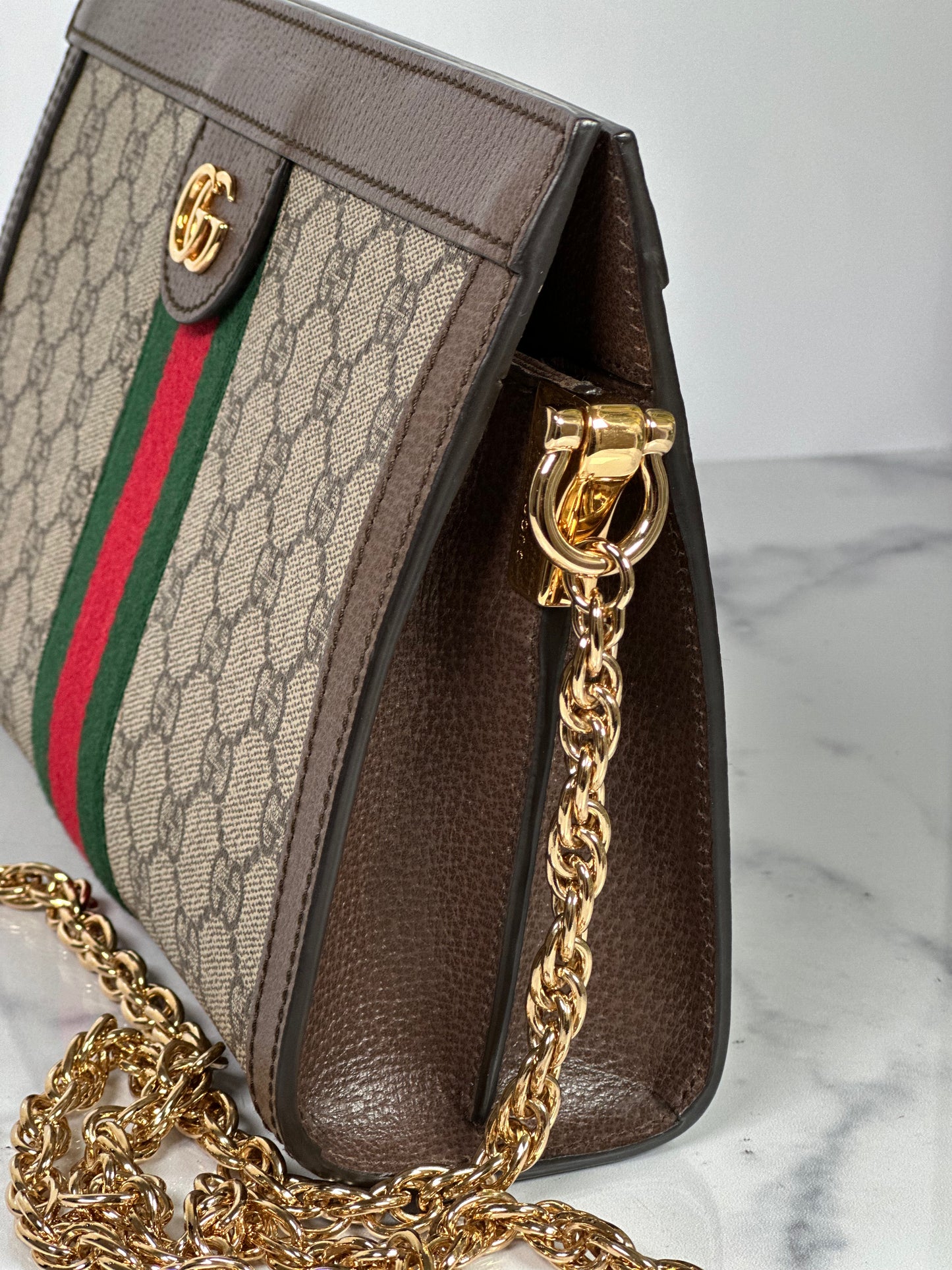 Pre-Owned Gucci Ophidia Chain Shoulder Bag Small