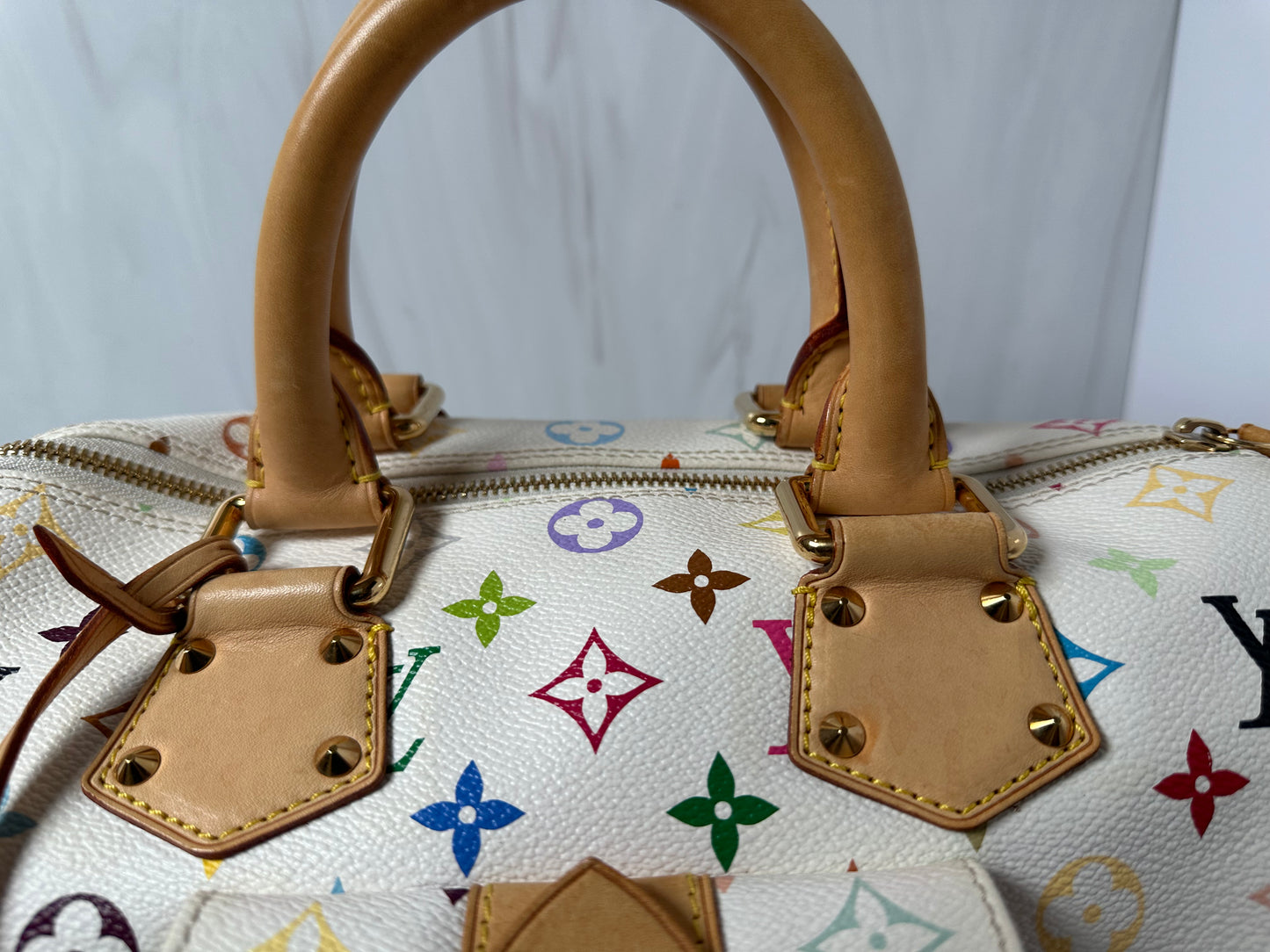 Pre-owned Louis Vuitton Speedy Murakami White