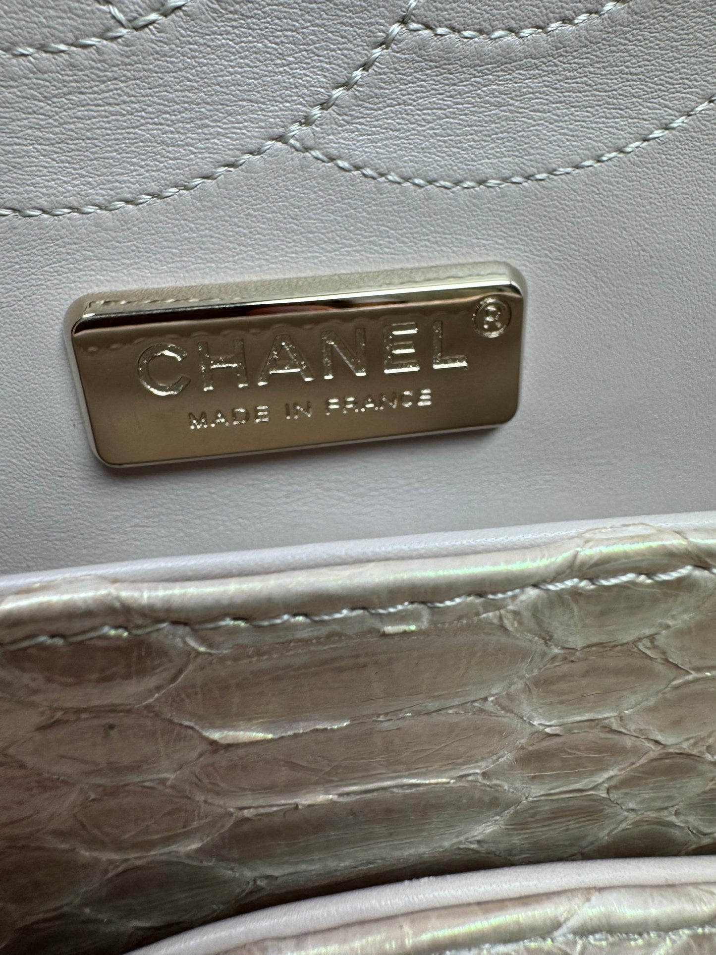 Preowned Chanel Jumbo Python GHW