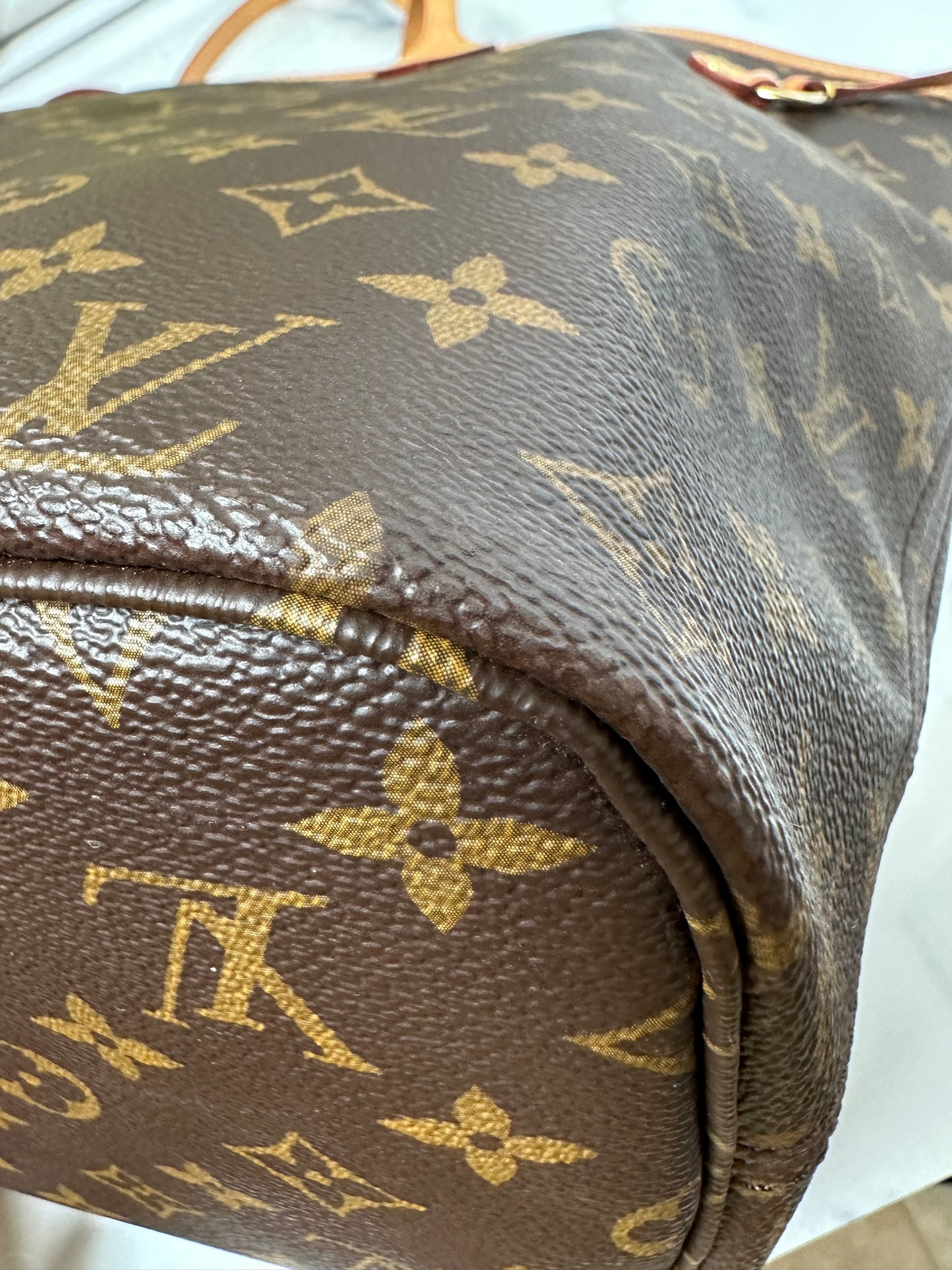 LM2119 Preowned Louis Vuitton Neverful MM Size Monogram no Pouch